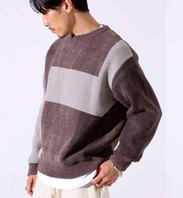 GLOSTER「【GLOSTER/グロスター】モールブロッキング ニットプルオーバー」|ニット・セーター|