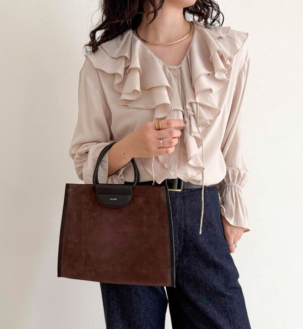 fredy emue「スエード配色底マチ立体ショルダーバッグ」|ショルダー・メッセンジャー|