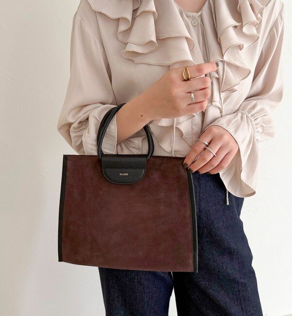 fredy emue「スエード配色底マチ立体ショルダーバッグ」|ショルダー・メッセンジャー|