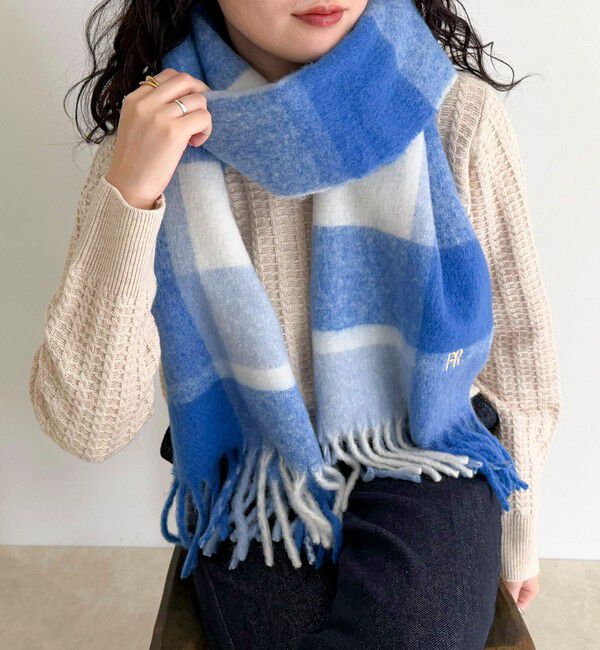 fredy emue「ライトブークレチェックマフラー45」|マフラー|