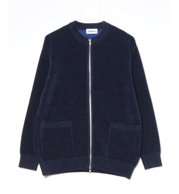 GLOSTER「【チクチクしないニットシリーズ】モールダブルフェイス クルージップカーデ」|カーディガン|