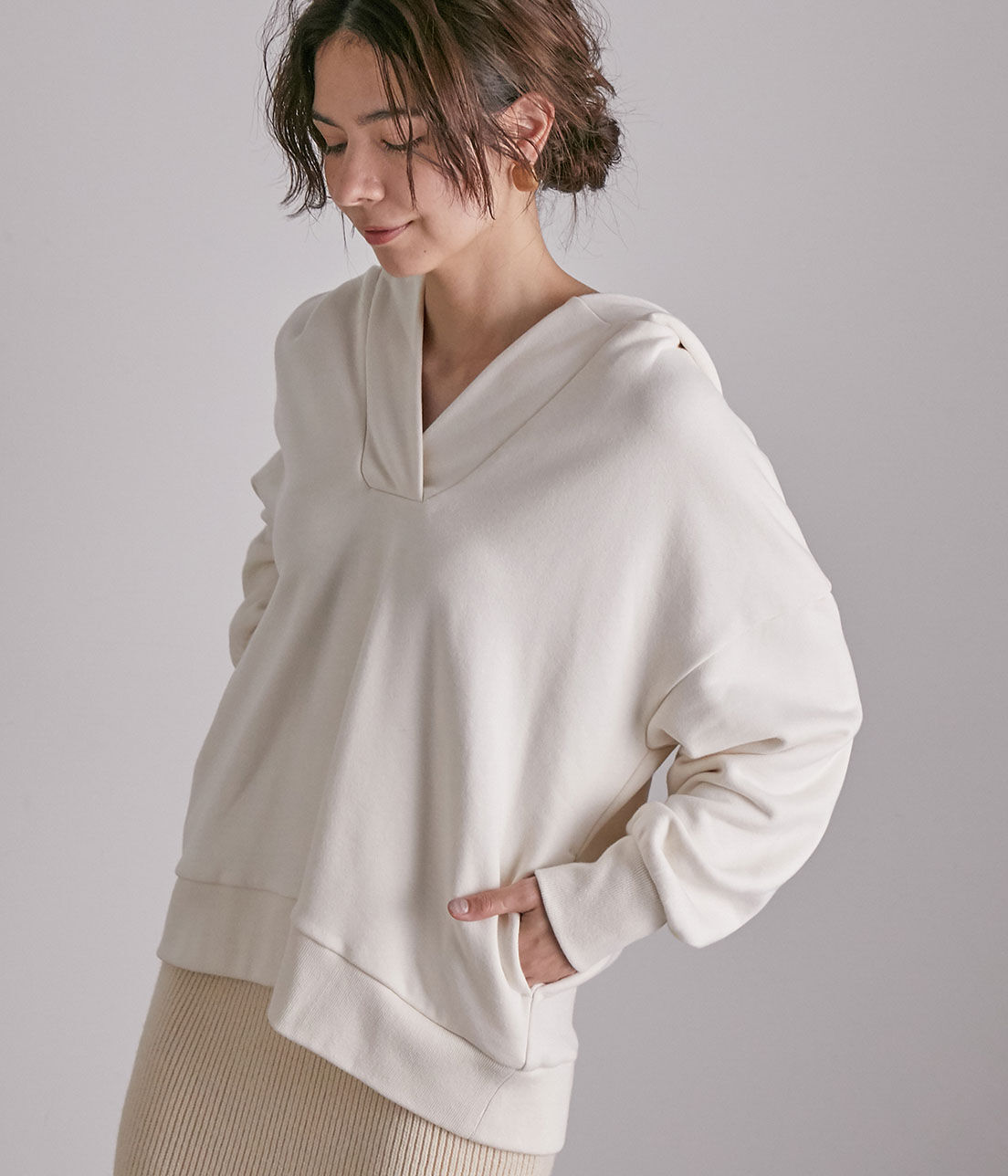 SALON adam et rope'「スキッパー裏毛フードパーカー」|パーカー|