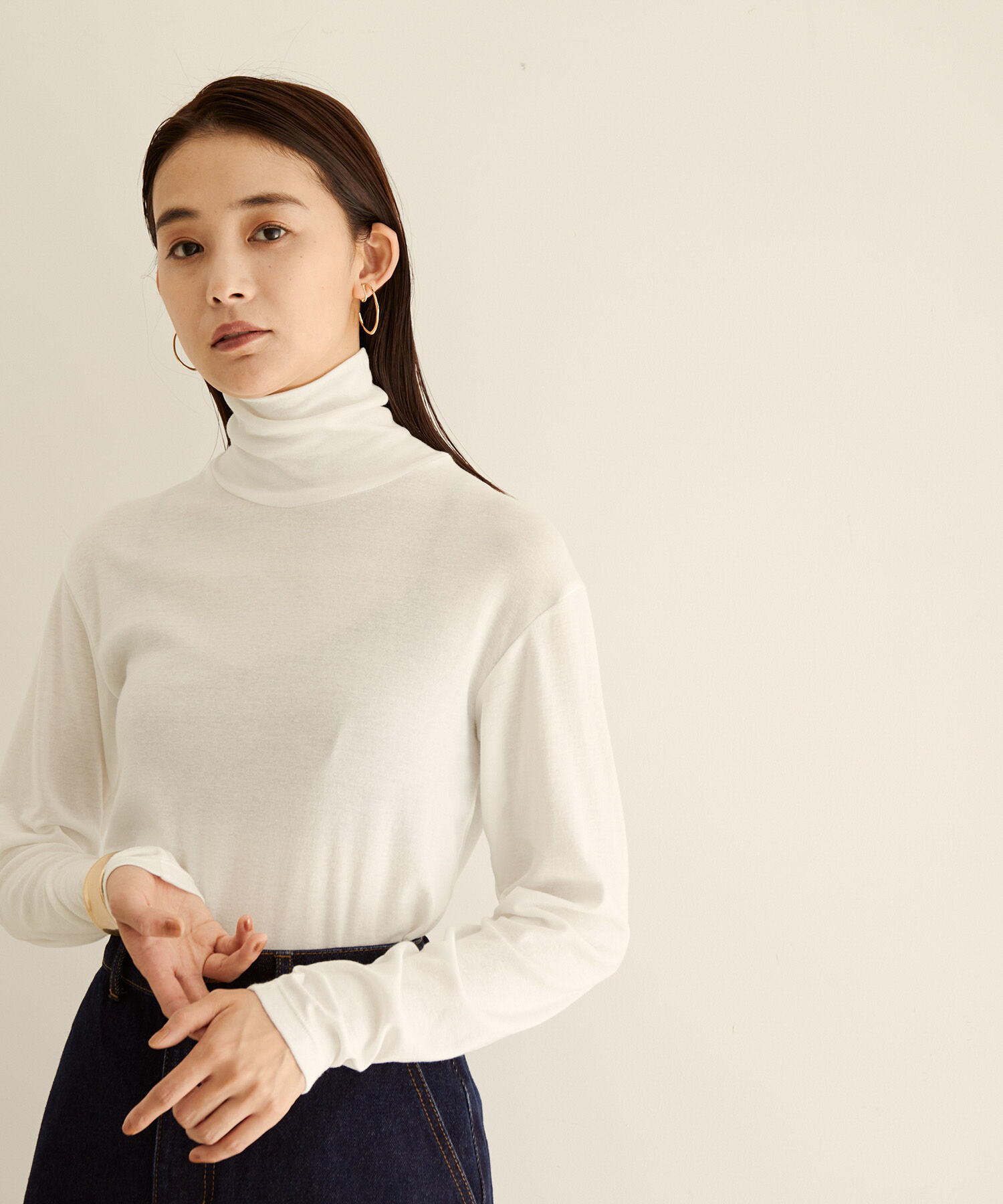 SALON adam et rope'「【Smile Cotton】ハイネックプルオーバー」|Tシャツ・カットソー|