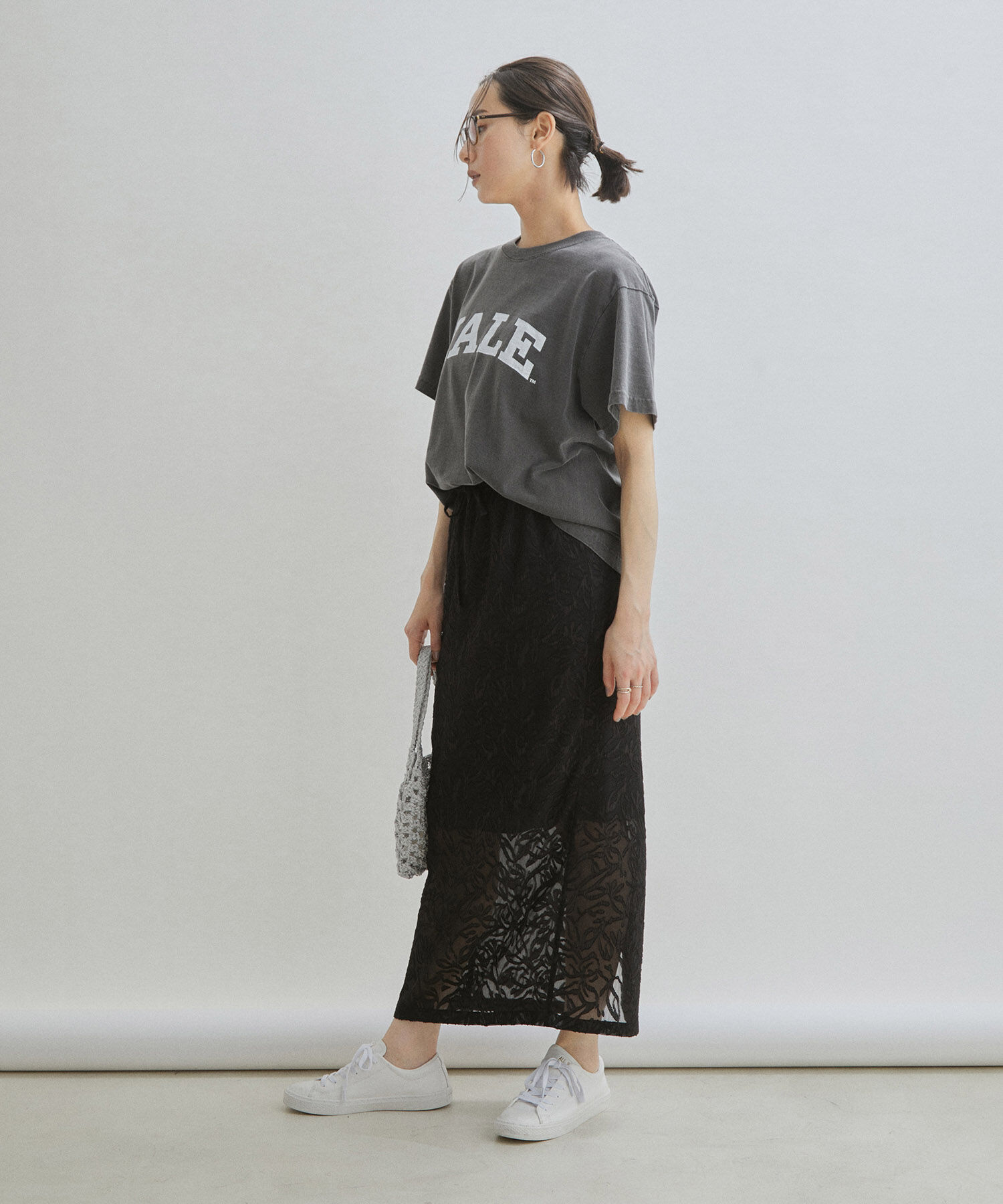 SALON adam et rope'「【セットアップ対応】シアージャガードレースタイトスカート」|スカート|