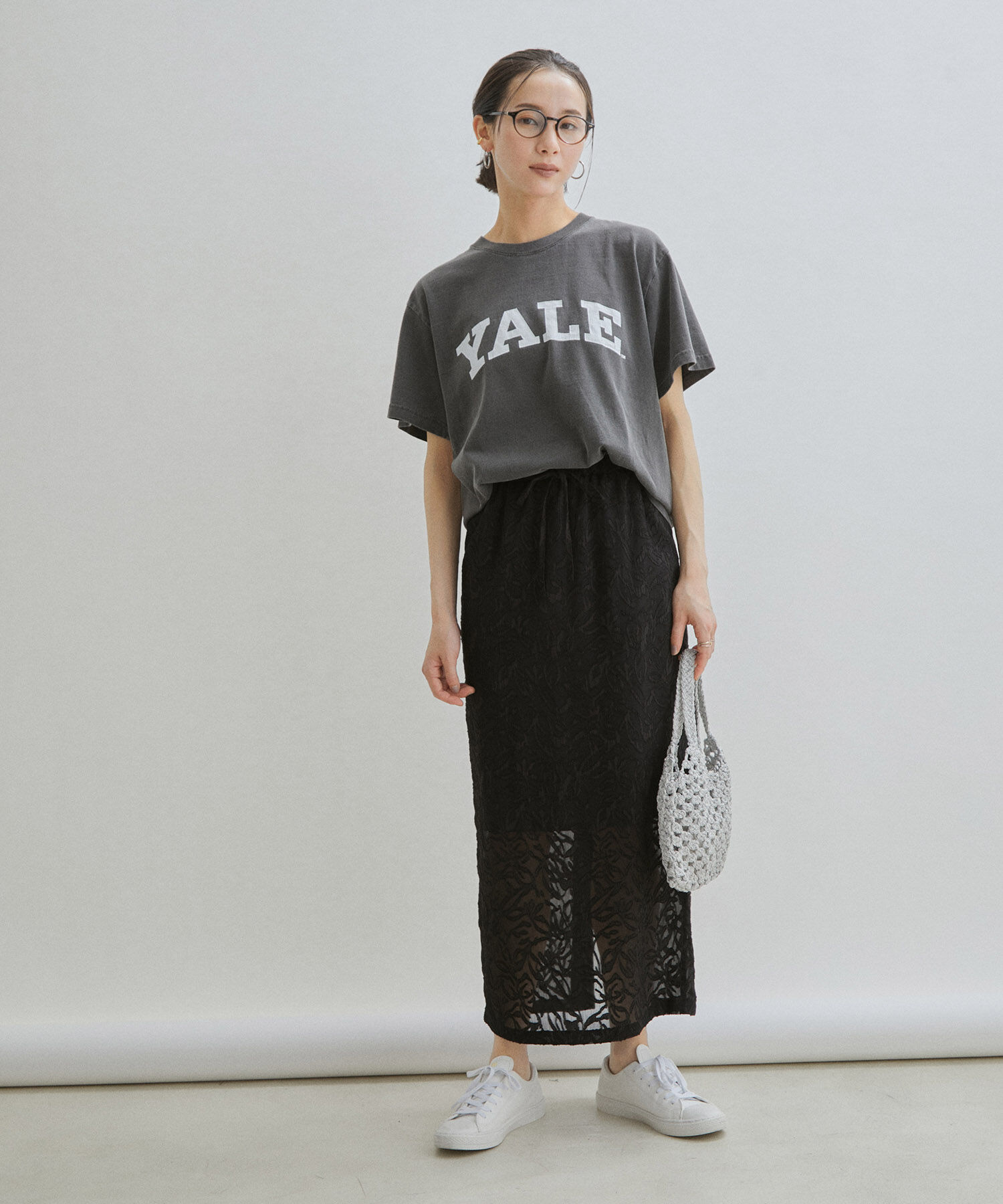 SALON adam et rope'「【セットアップ対応】シアージャガードレースタイトスカート」|スカート|