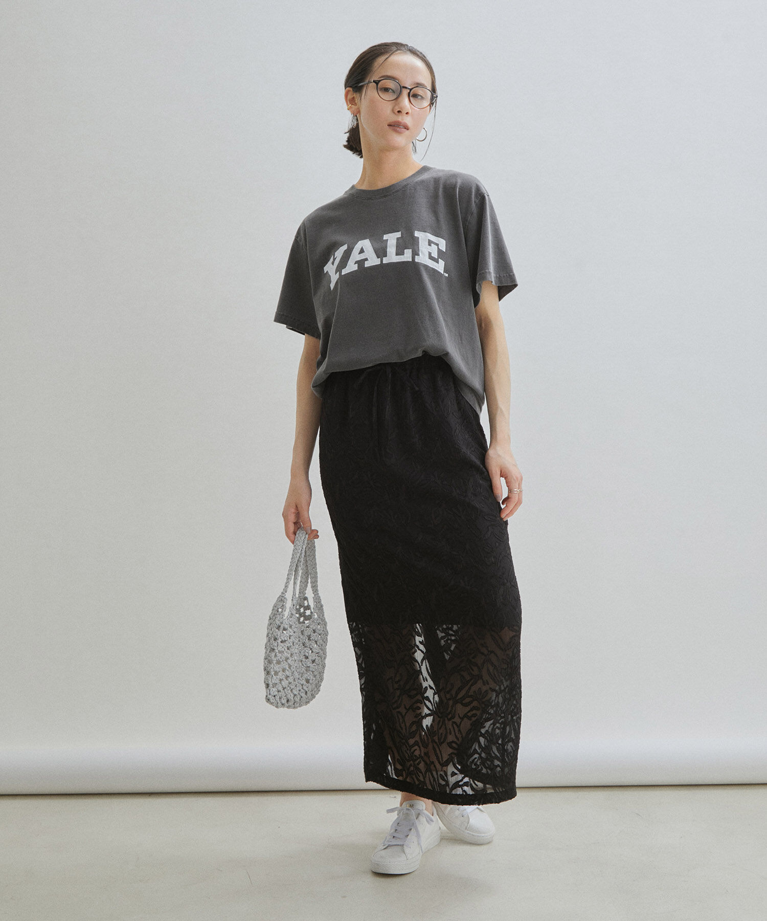 SALON adam et rope'「【セットアップ対応】シアージャガードレースタイトスカート」|スカート|