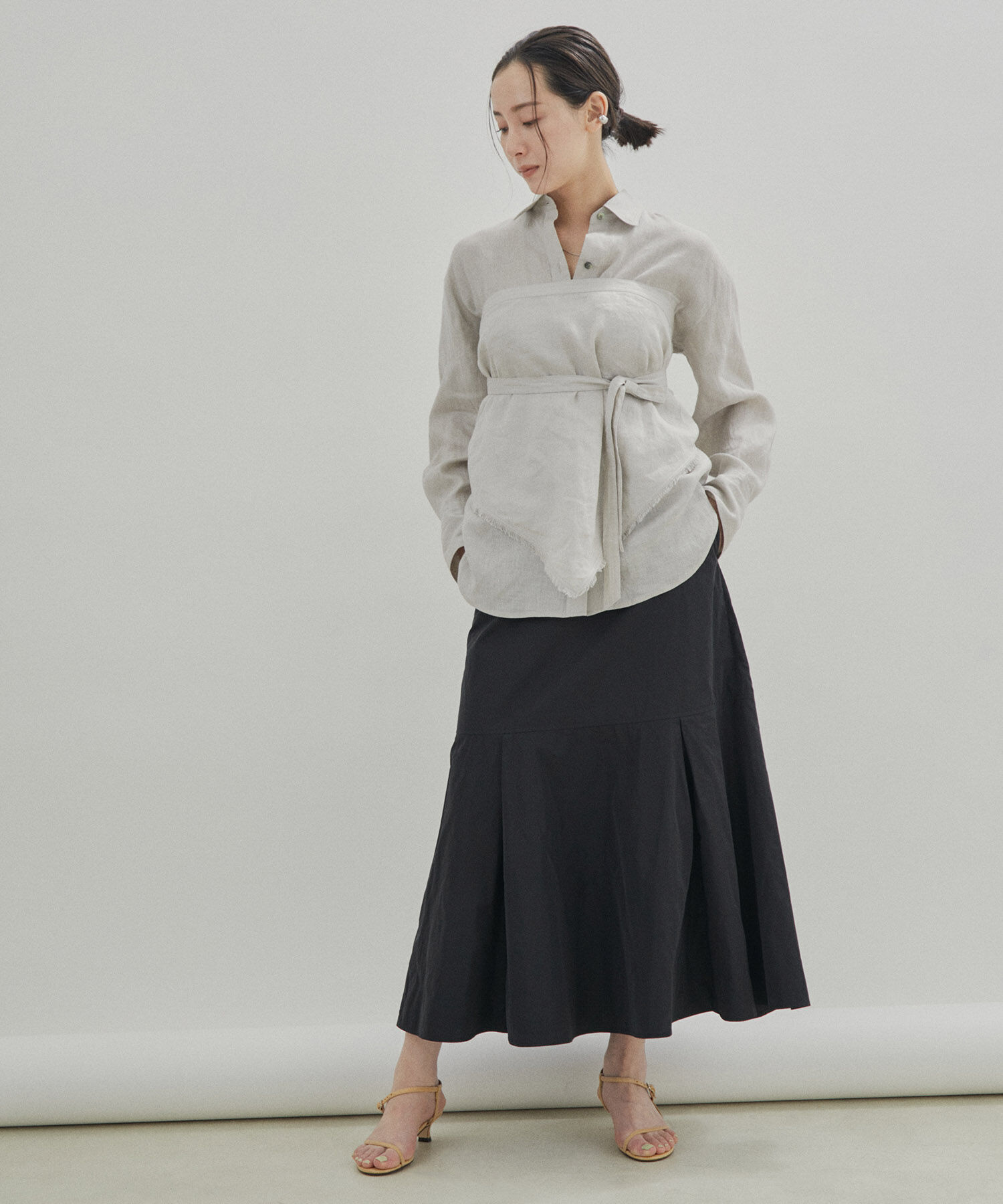 SALON adam et rope'「【洗える】ノルマンディリネンオーバーシャツ/麻」|シャツ・ブラウス|