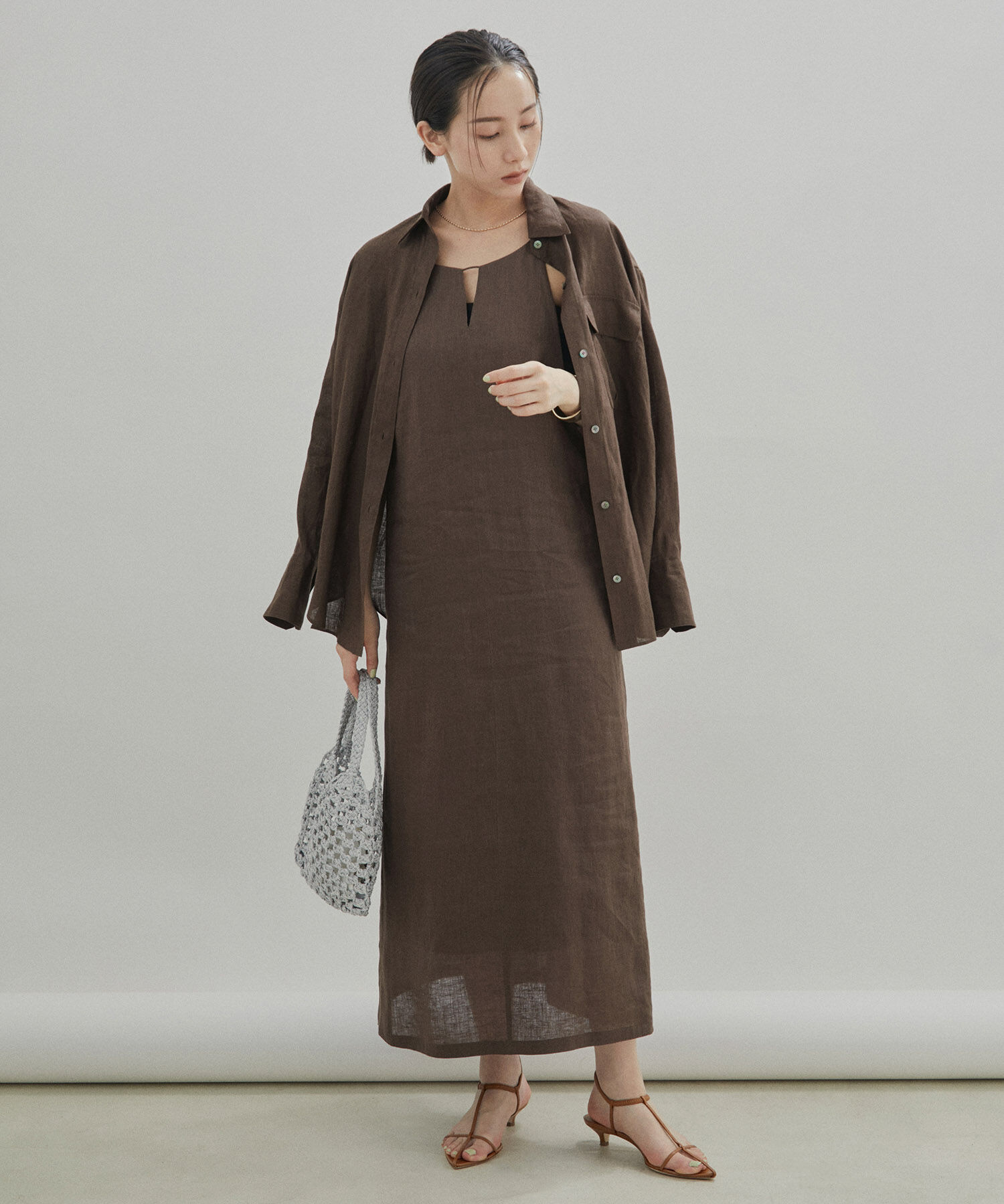 SALON adam et rope'「【洗える】ノルマンディリネンオーバーシャツ/麻」|シャツ・ブラウス|