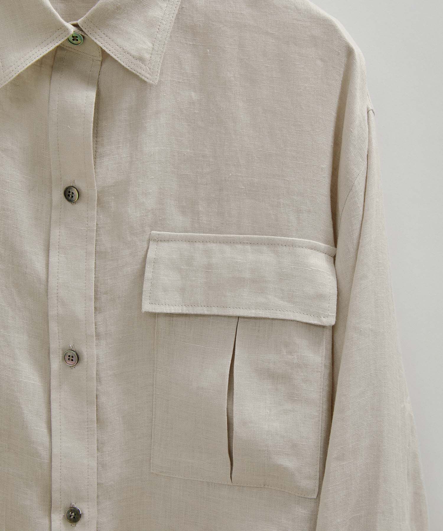 SALON adam et rope'「【洗える】ノルマンディリネンオーバーシャツ/麻」|シャツ・ブラウス|