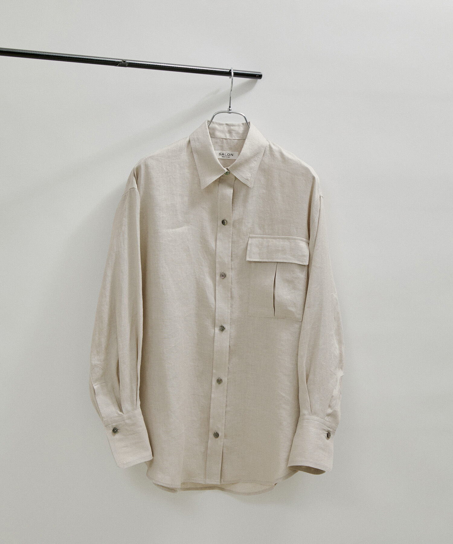 SALON adam et rope'「【洗える】ノルマンディリネンオーバーシャツ/麻」|シャツ・ブラウス|
