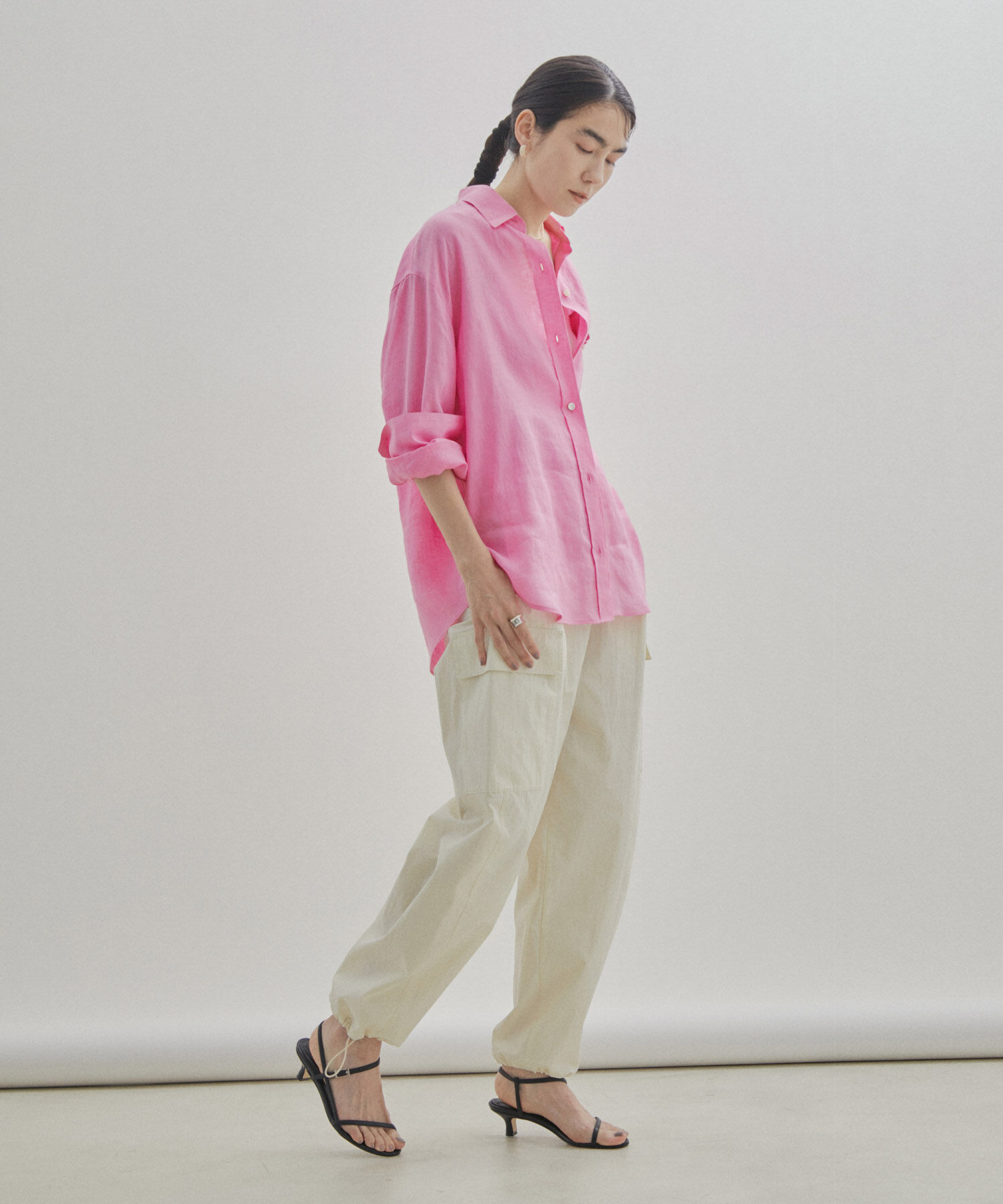 SALON adam et rope'「【洗える】ノルマンディリネンオーバーシャツ/麻」|シャツ・ブラウス|