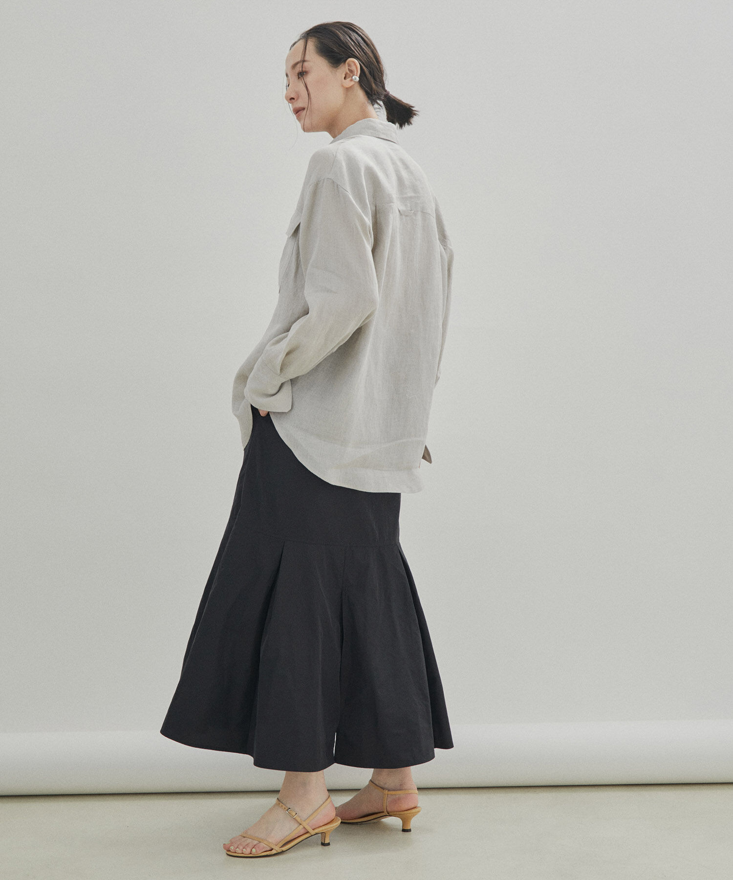 SALON adam et rope'「【洗える】ノルマンディリネンオーバーシャツ/麻」|シャツ・ブラウス|