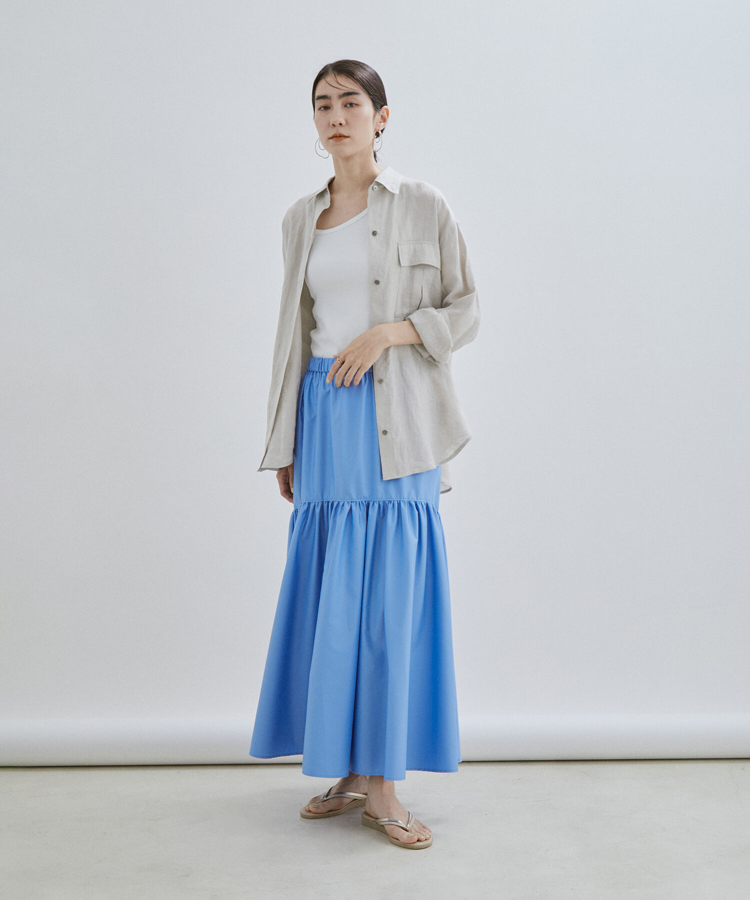 SALON adam et rope'「【洗える】ノルマンディリネンオーバーシャツ/麻」|シャツ・ブラウス|