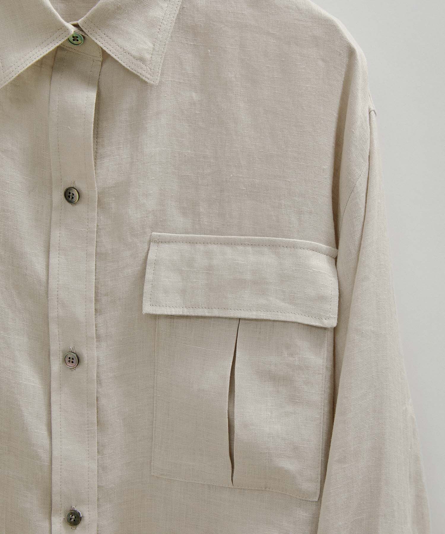 SALON adam et rope'「【洗える】ノルマンディリネンオーバーシャツ/麻」|シャツ・ブラウス|