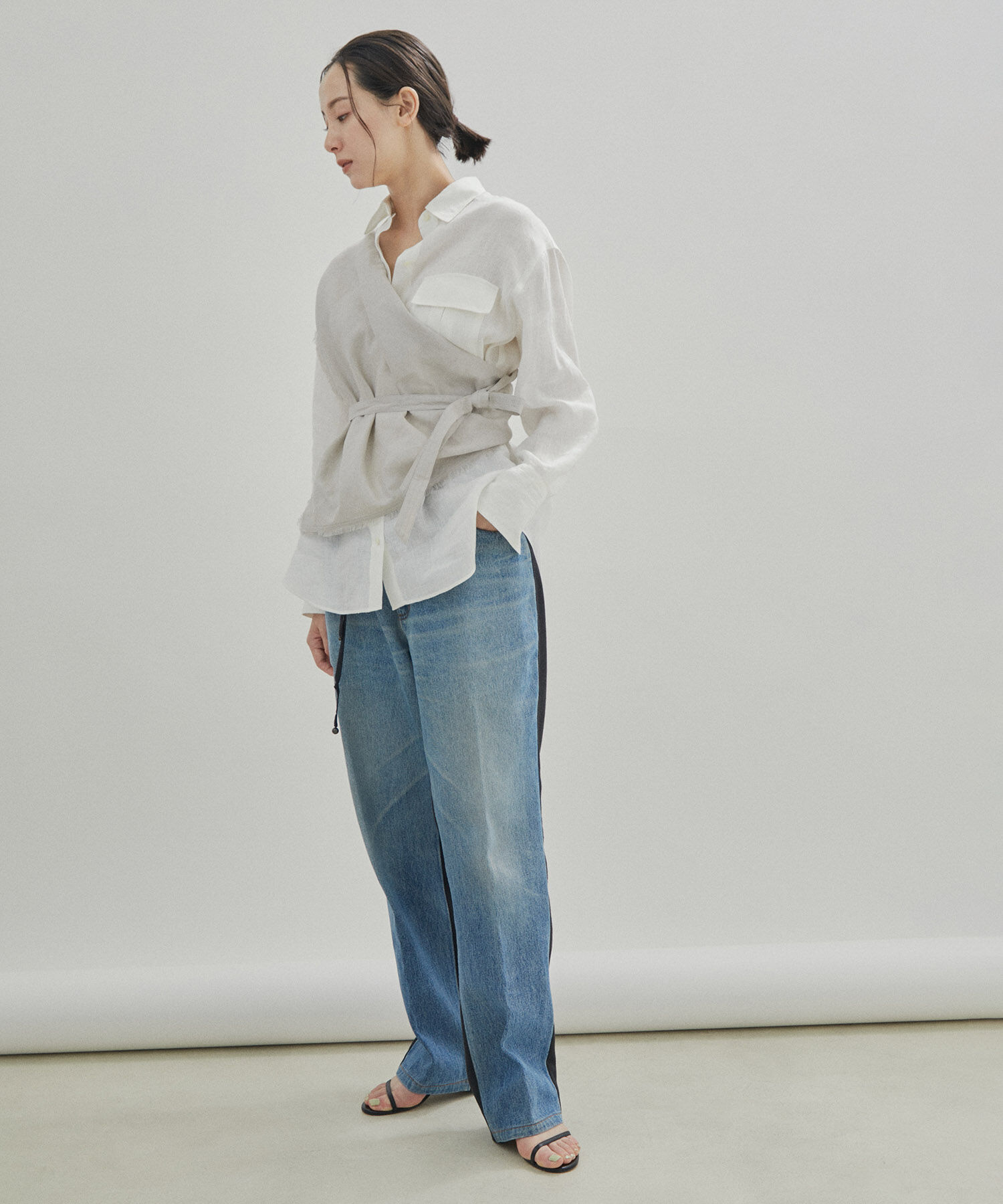 SALON adam et rope'「【洗える】ノルマンディリネンオーバーシャツ/麻」|シャツ・ブラウス|