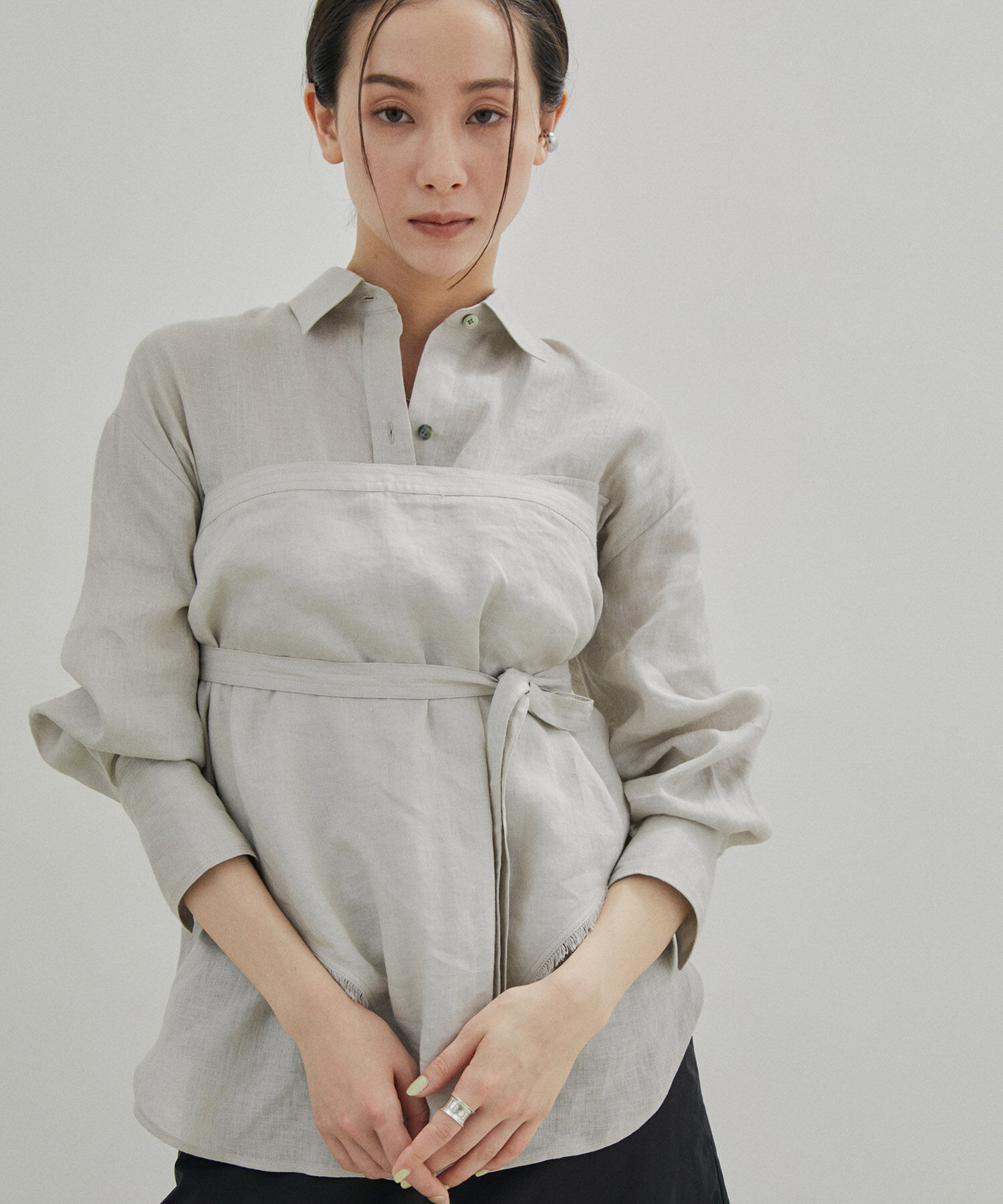 SALON adam et rope'「【洗える】ノルマンディリネンオーバーシャツ/麻」|シャツ・ブラウス|