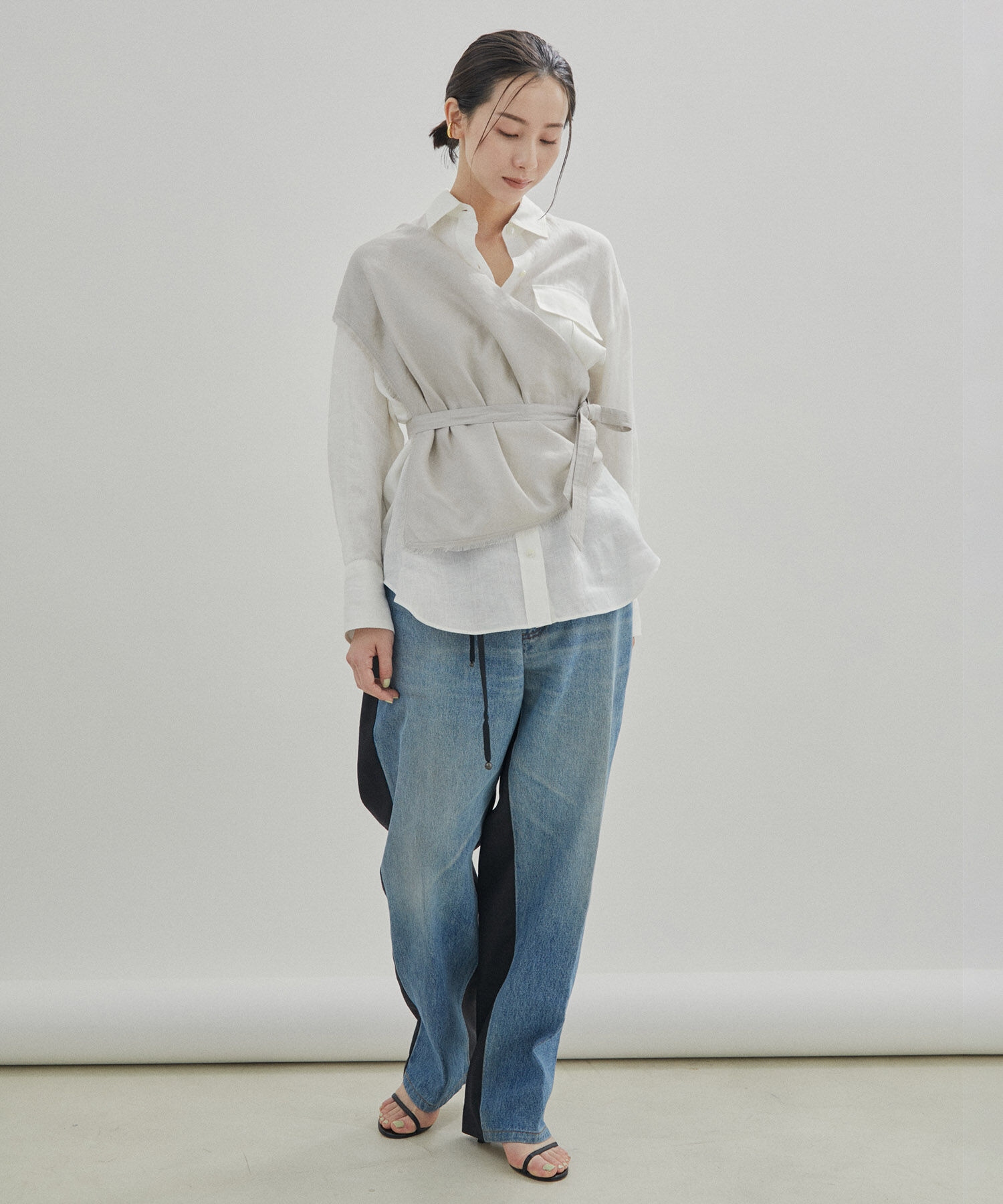 SALON adam et rope'「【洗える】ノルマンディリネンオーバーシャツ/麻」|シャツ・ブラウス|