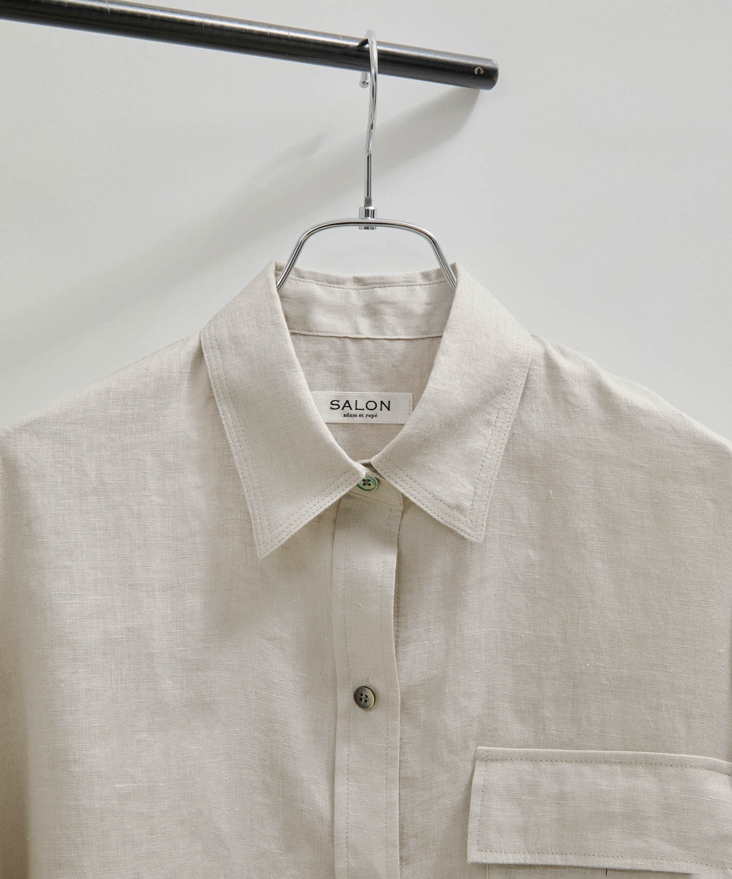 SALON adam et rope'「【洗える】ノルマンディリネンオーバーシャツ/麻」|シャツ・ブラウス|
