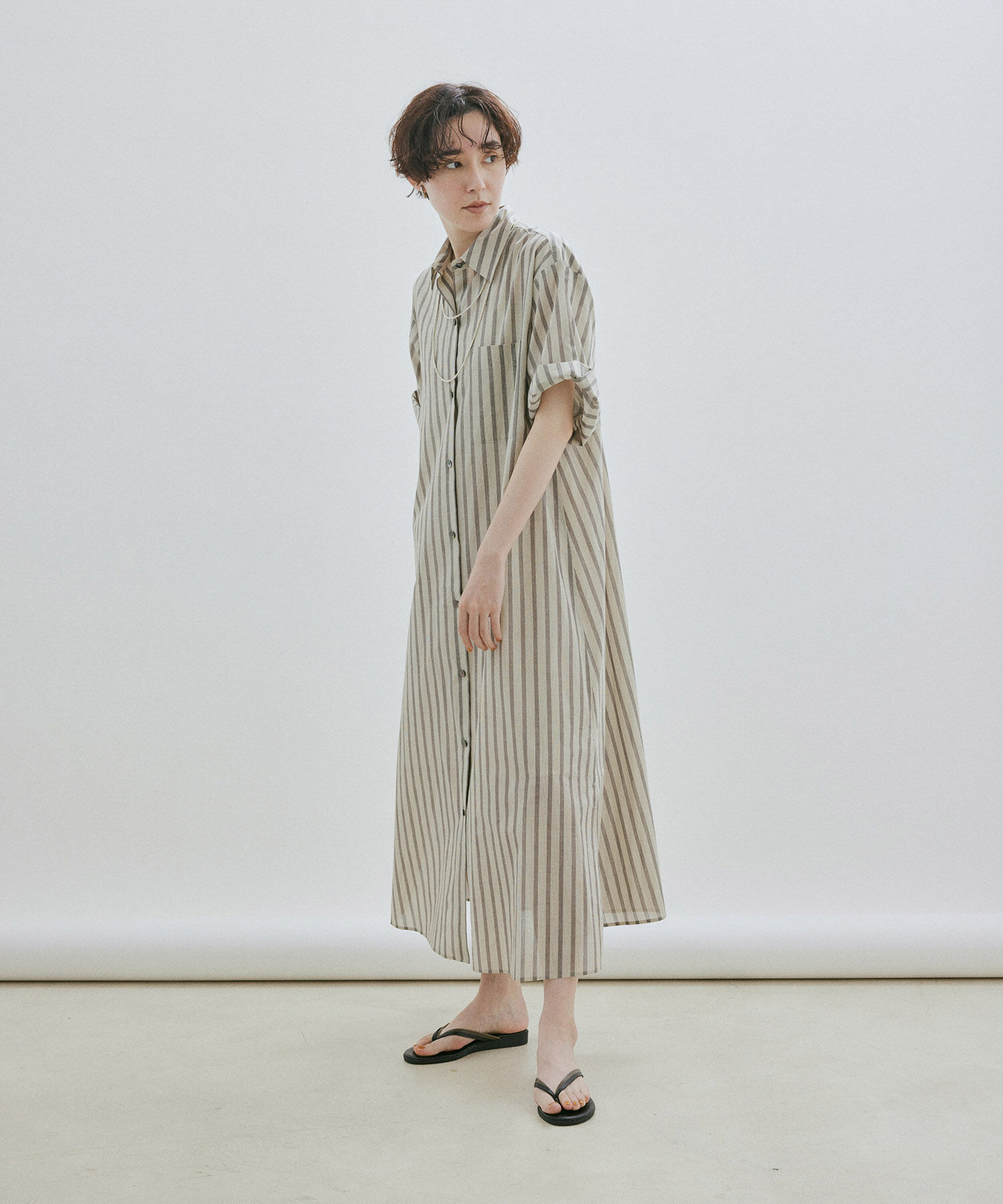 SALON adam et rope'「ワッシャーローンシャツワンピース / 無地・ストライプ」|その他|