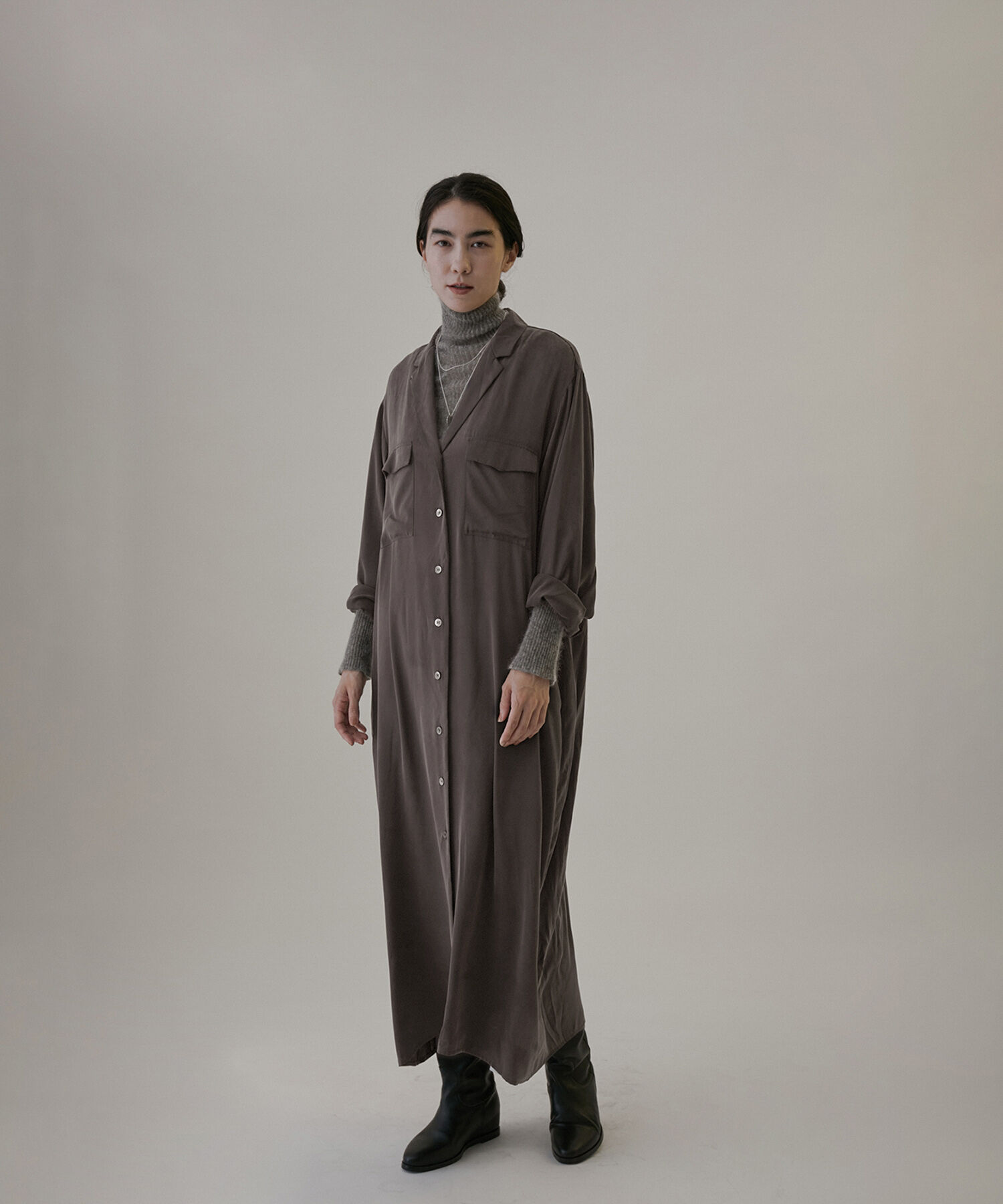 SALON adam et rope'「シルクシャツワンピース【セットアップ対応】【洗える】」|その他|