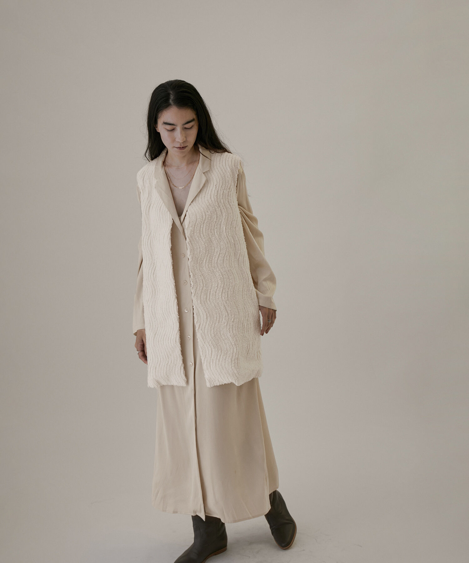 SALON adam et rope'「シルクシャツワンピース【セットアップ対応】【洗える】」|その他|