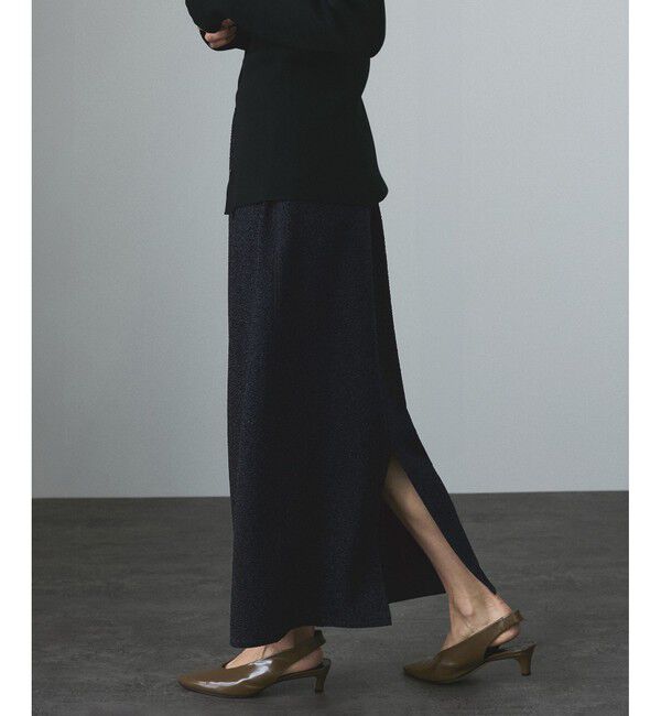 SALON adam et rope'「シャイニージャカードナロースカート」|スカート|ネイビー系(41)