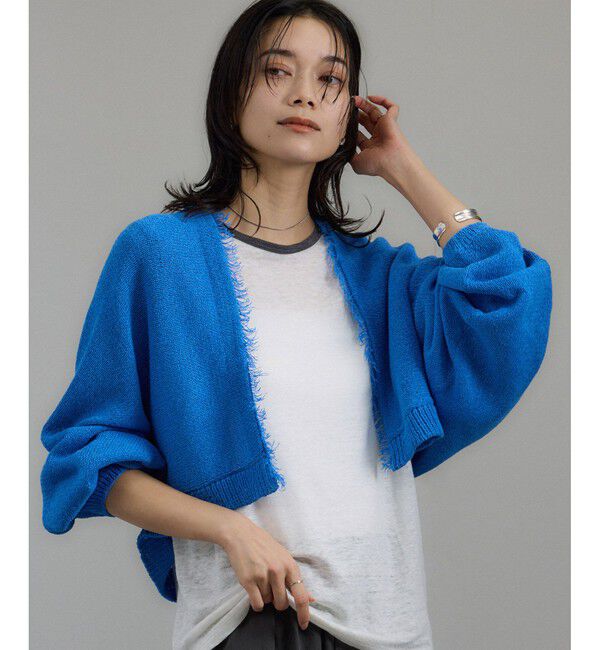 SALON adam et rope'「ペーパーヤーンクロップドカーディガン/ボレロ［吸水速乾・洗える］」|カーディガン|