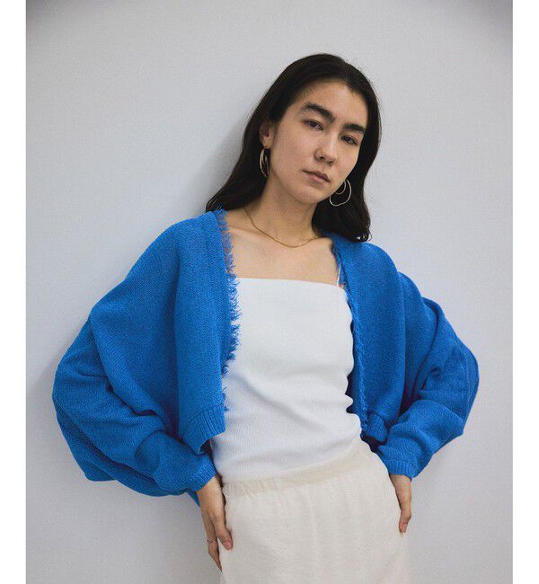 SALON adam et rope'「ペーパーヤーンクロップドカーディガン/ボレロ［吸水速乾・洗える］」|カーディガン|