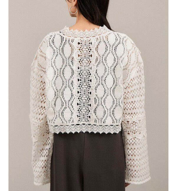 SALON adam et rope'「【WEB限定】レースパッチワークボレロ」|カーディガン|