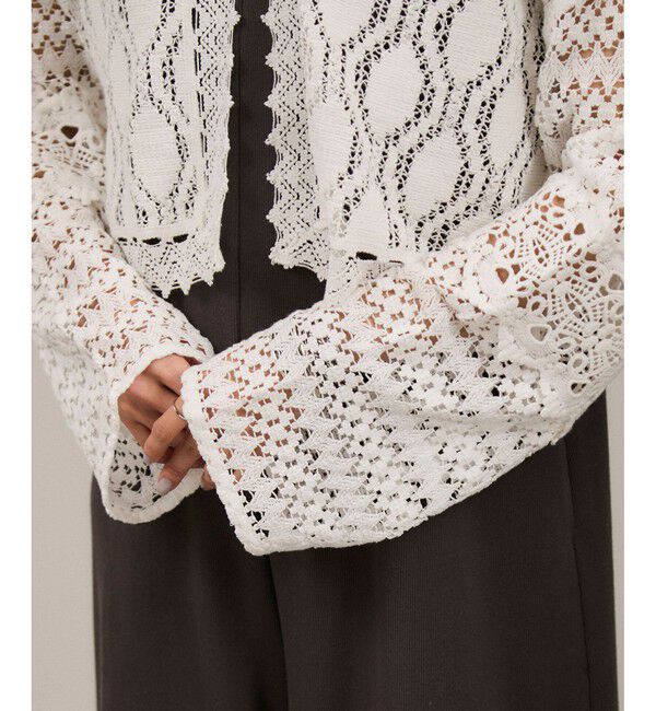 SALON adam et rope'「【WEB限定】レースパッチワークボレロ」|カーディガン|
