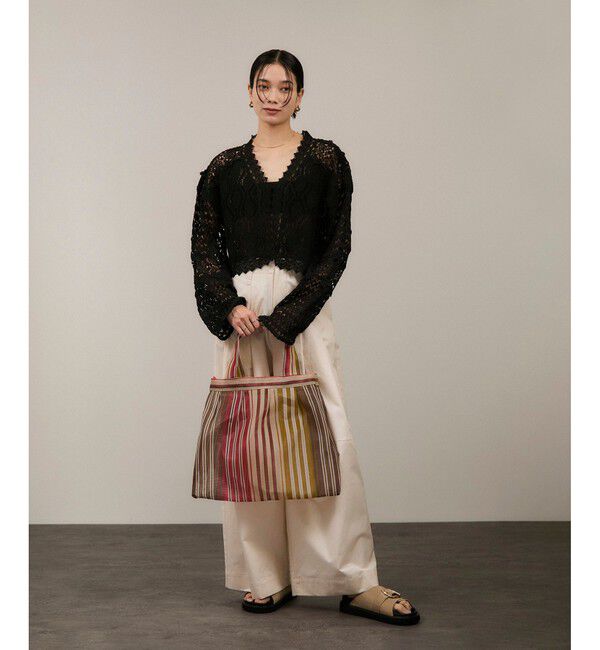 SALON adam et rope'「【WEB限定】レースパッチワークボレロ」|カーディガン|