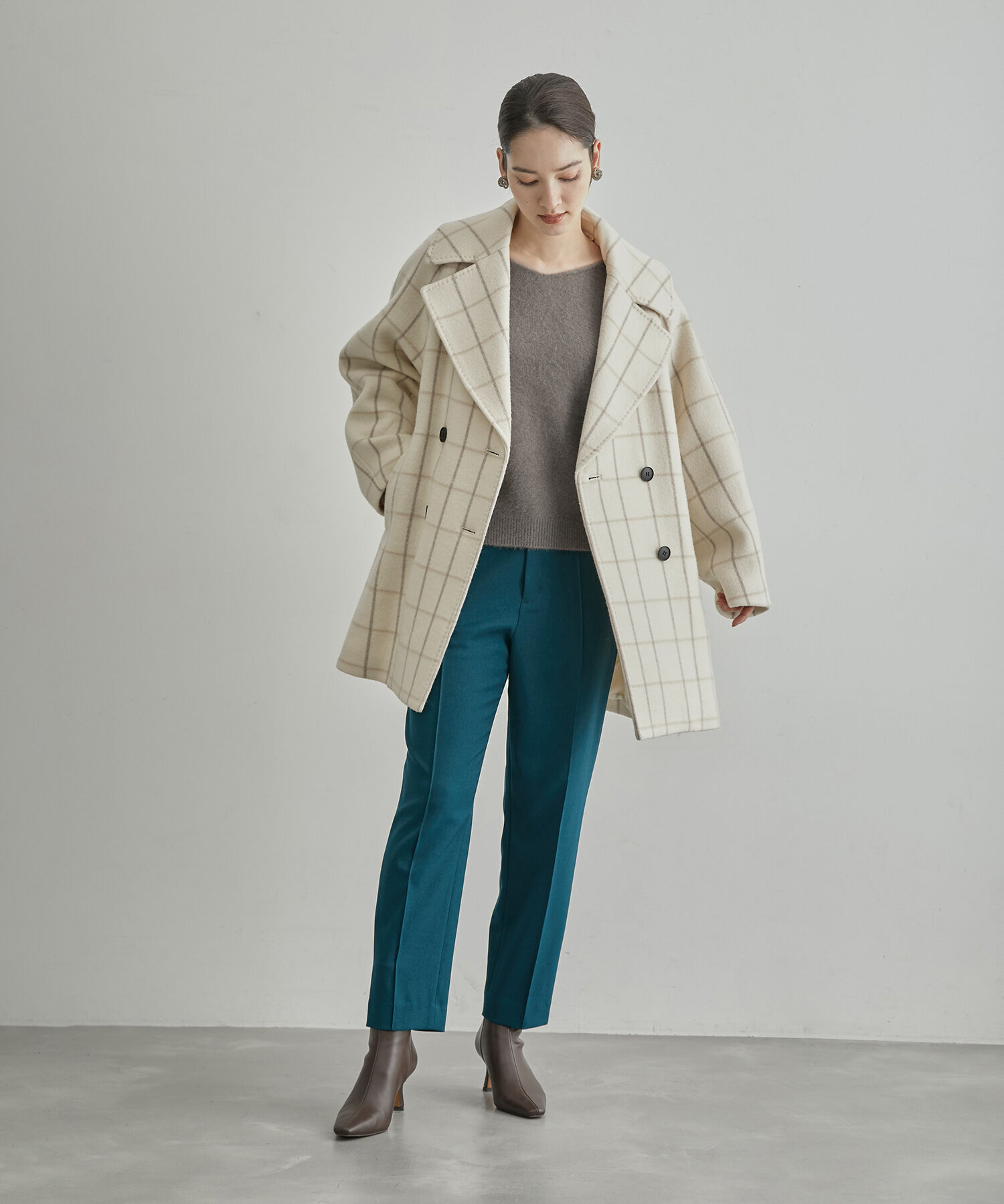 ROPE「【SUPER100's/140's】シャルムリバーファー付きミドルコート」|チェスターコート|