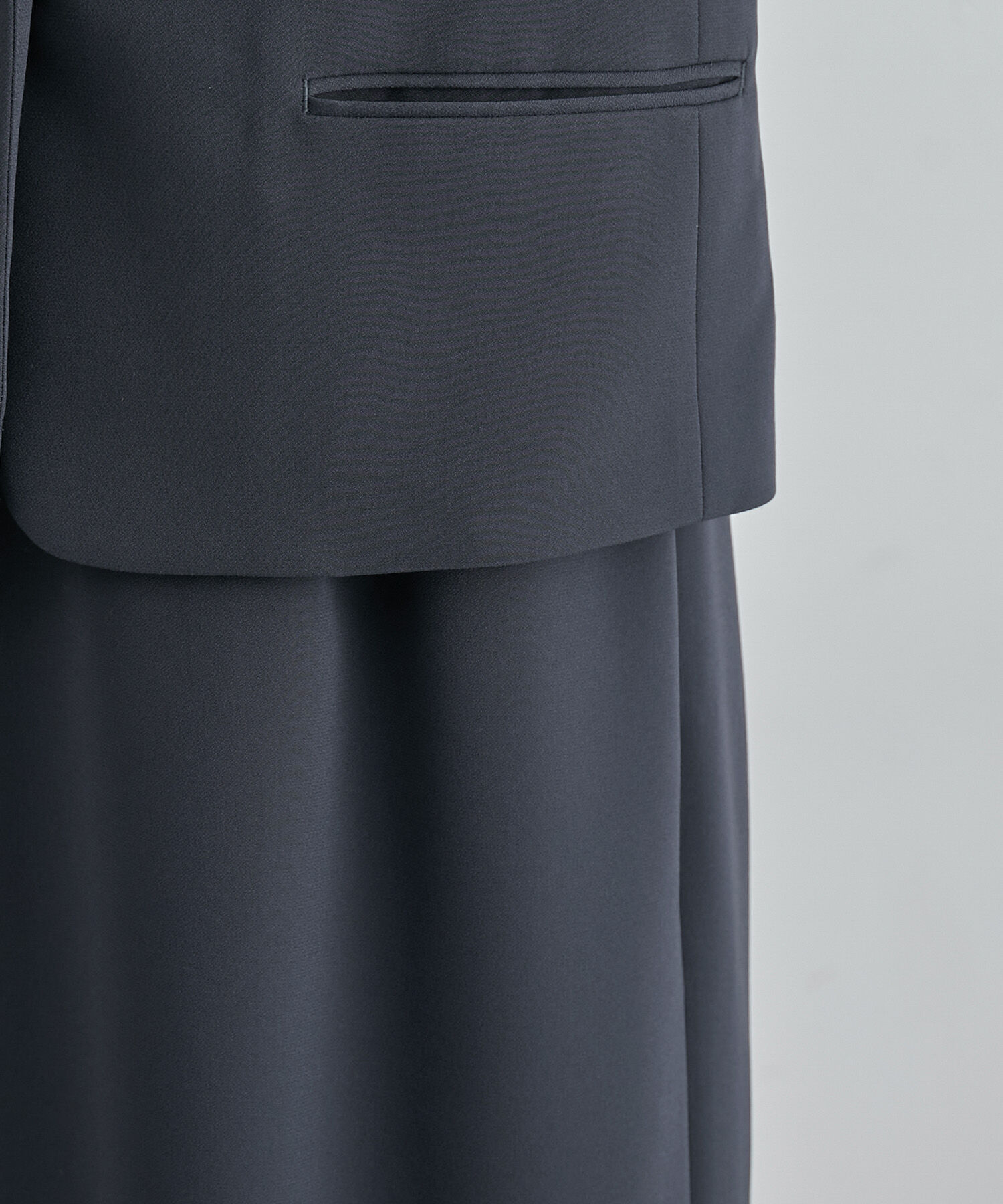 ROPE「ジョーゼットクルーネックジャケット/セットアップ対応・セレモニー対応」|ノーカラージャケット|