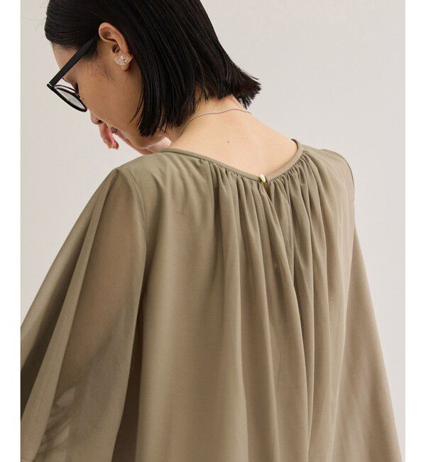 ROPE「【洗える】ブライトネスヤーンギャザーブラウス/セットアップ対応」|シャツ・ブラウス|