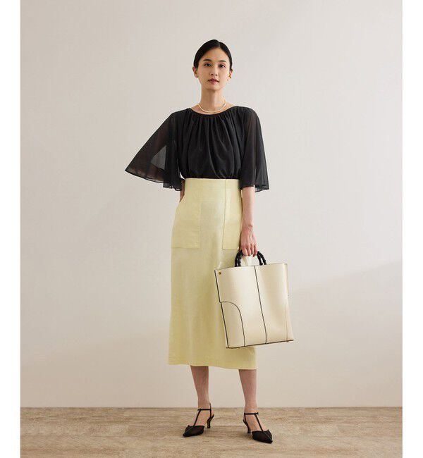 ROPE「【洗える】ブライトネスヤーンギャザーブラウス/セットアップ対応」|シャツ・ブラウス|