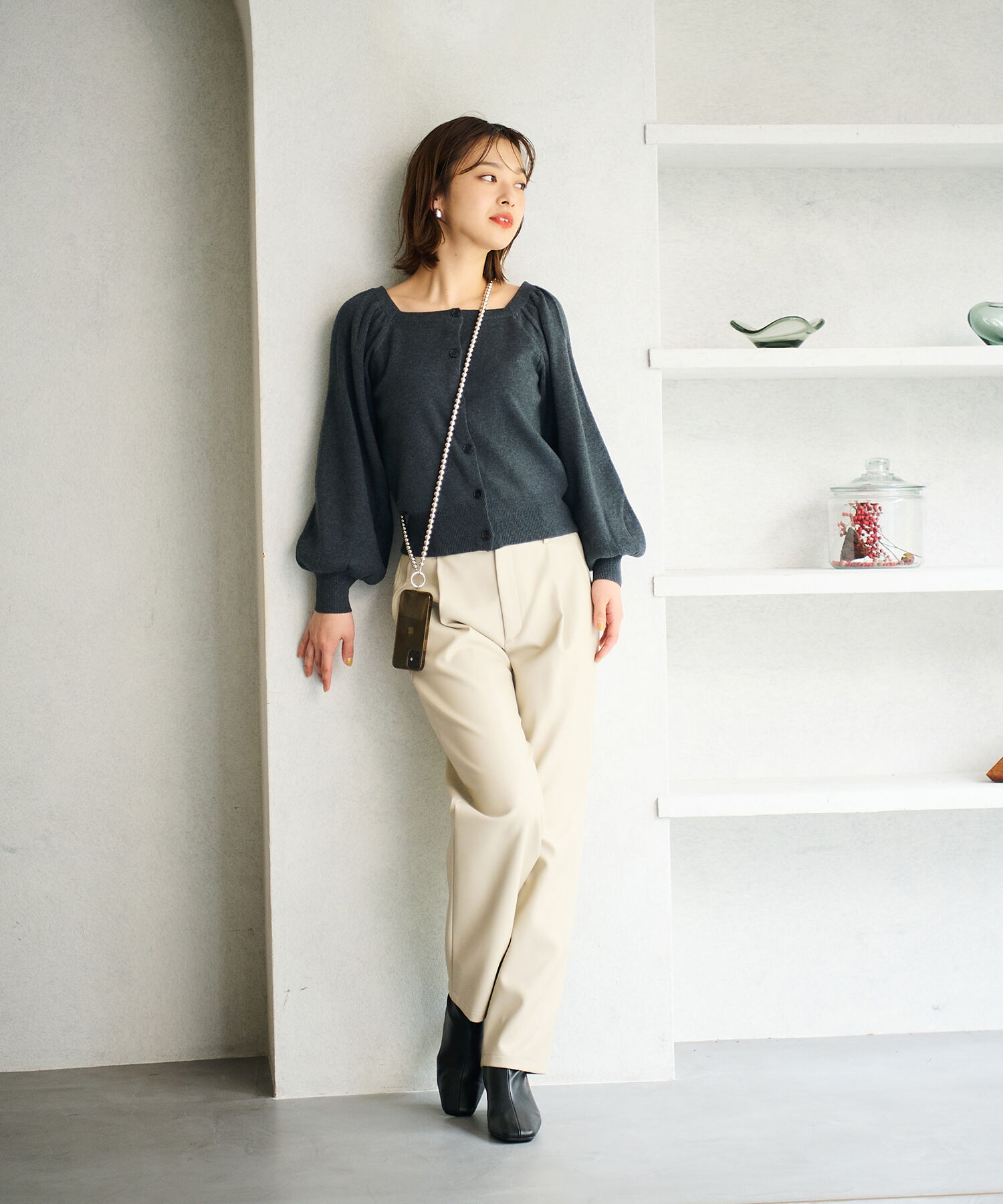 vis-a-vis「【WEB限定】前後2WAYスクエアネックニット【セットアップ対応】」|ニット・セーター|