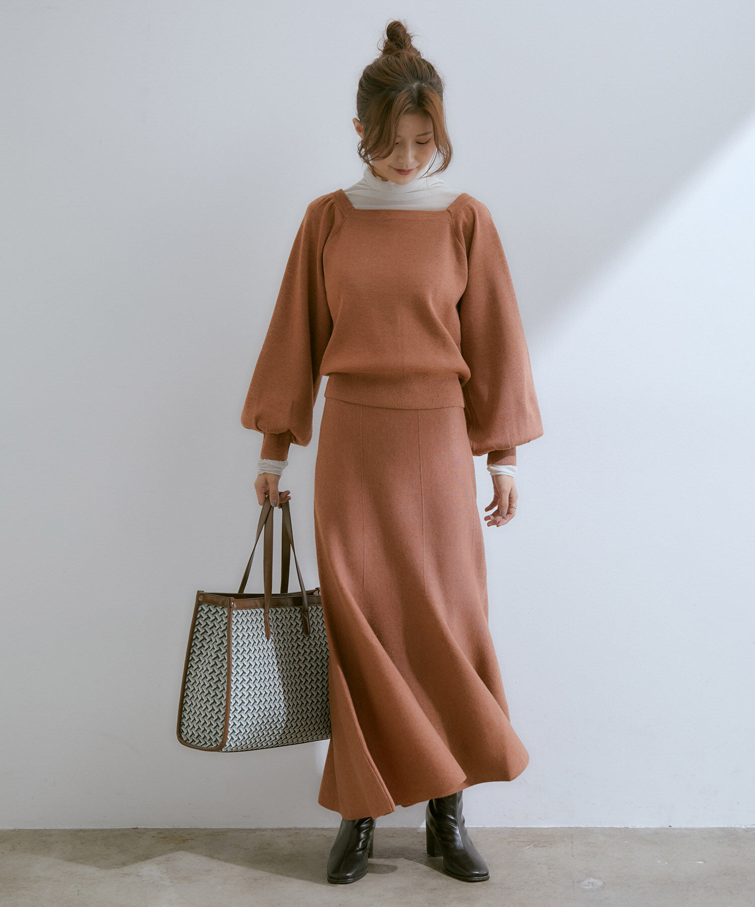 vis-a-vis「【WEB限定】前後2WAYスクエアネックニット【セットアップ対応】」|ニット・セーター|