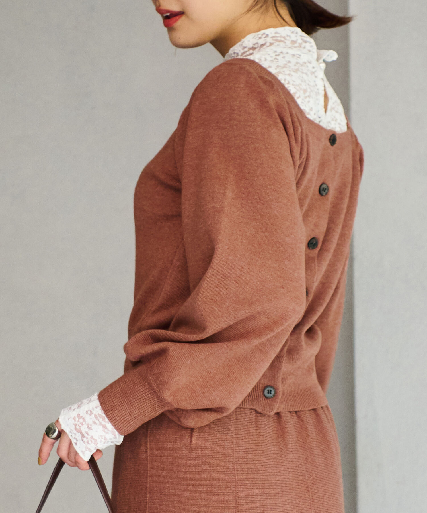 vis-a-vis「【WEB限定】前後2WAYスクエアネックニット【セットアップ対応】」|ニット・セーター|