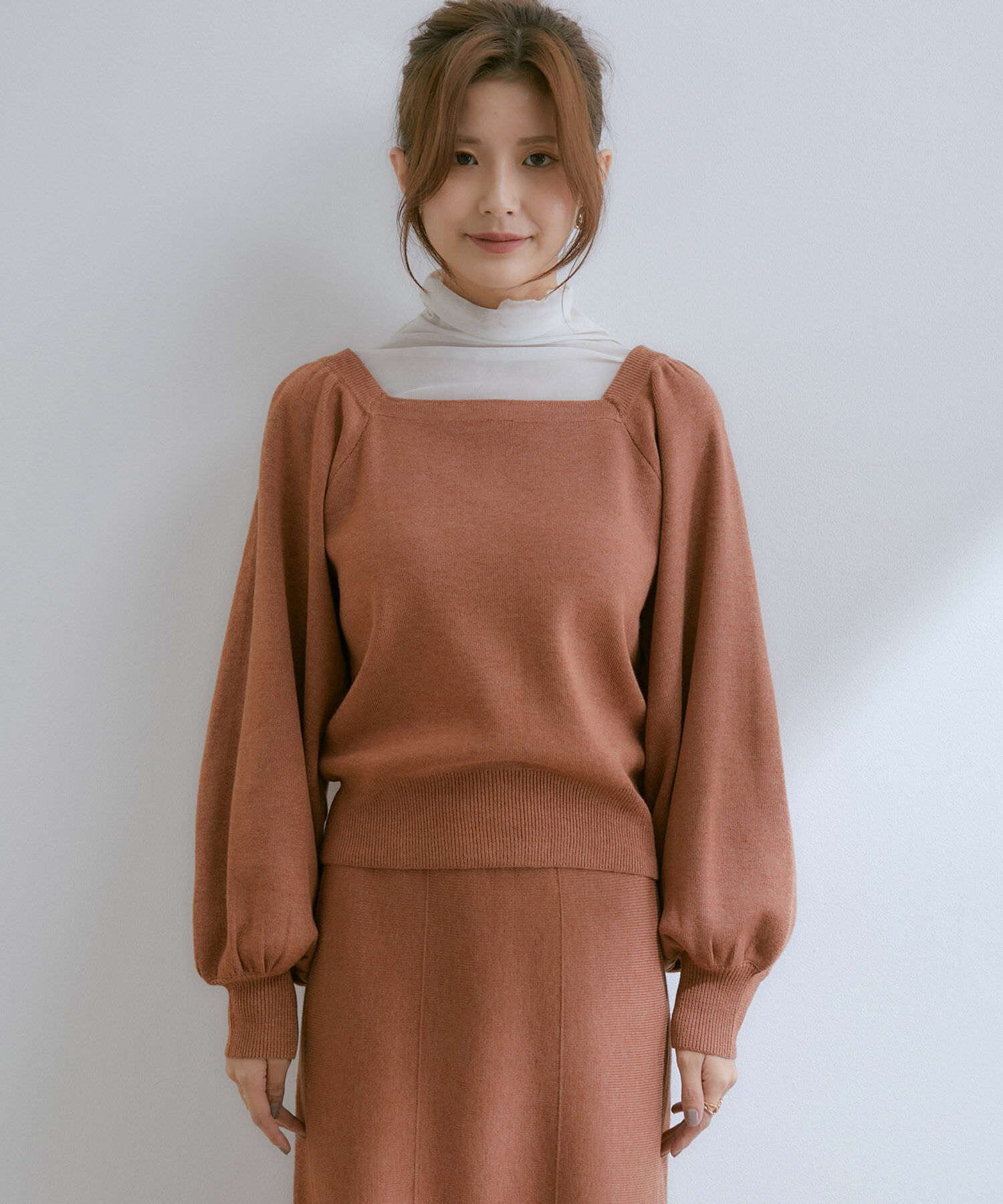 vis-a-vis「【WEB限定】前後2WAYスクエアネックニット【セットアップ対応】」|ニット・セーター|