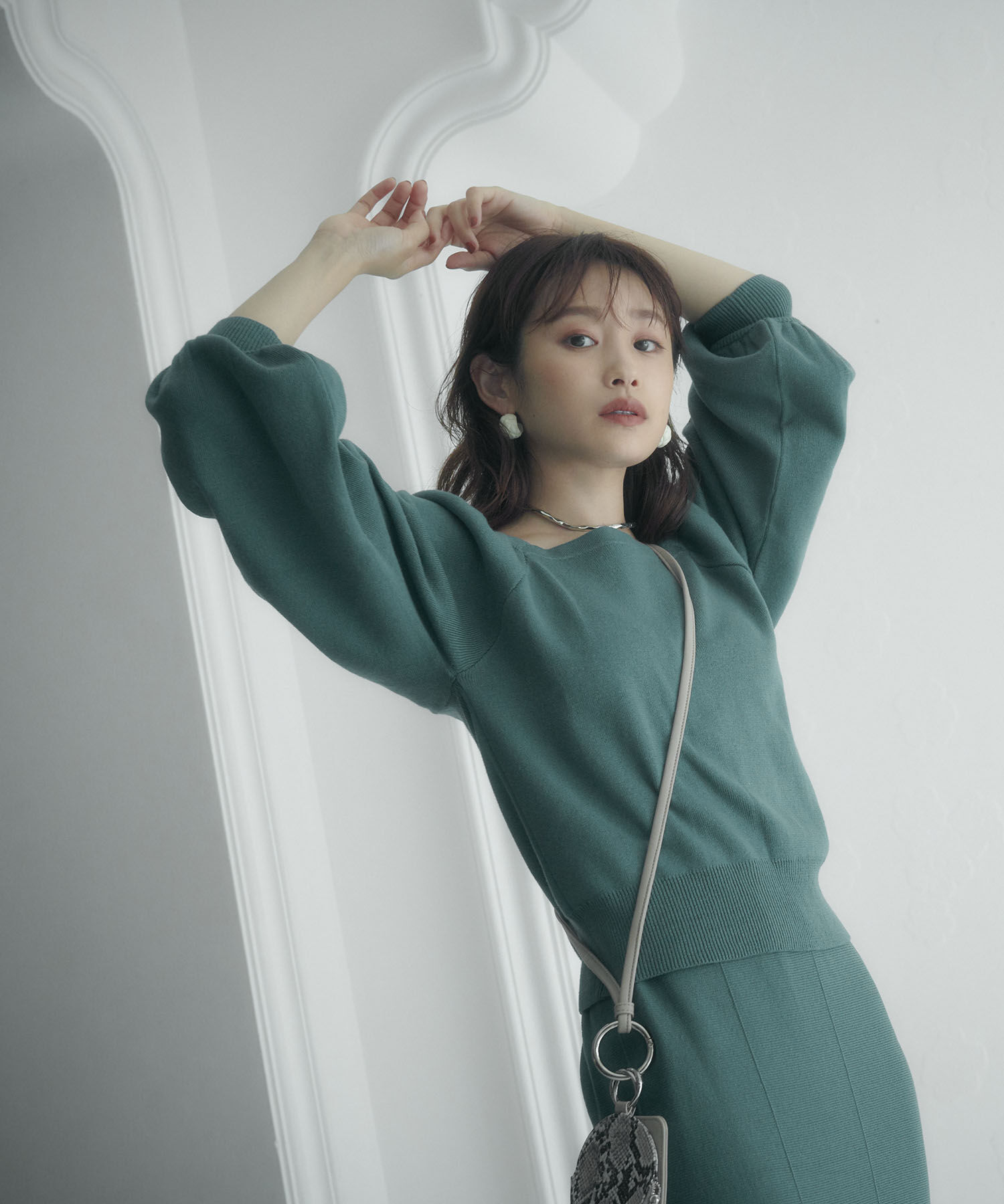 vis-a-vis「【WEB限定】前後2WAYスクエアネックニット【セットアップ対応】」|ニット・セーター|