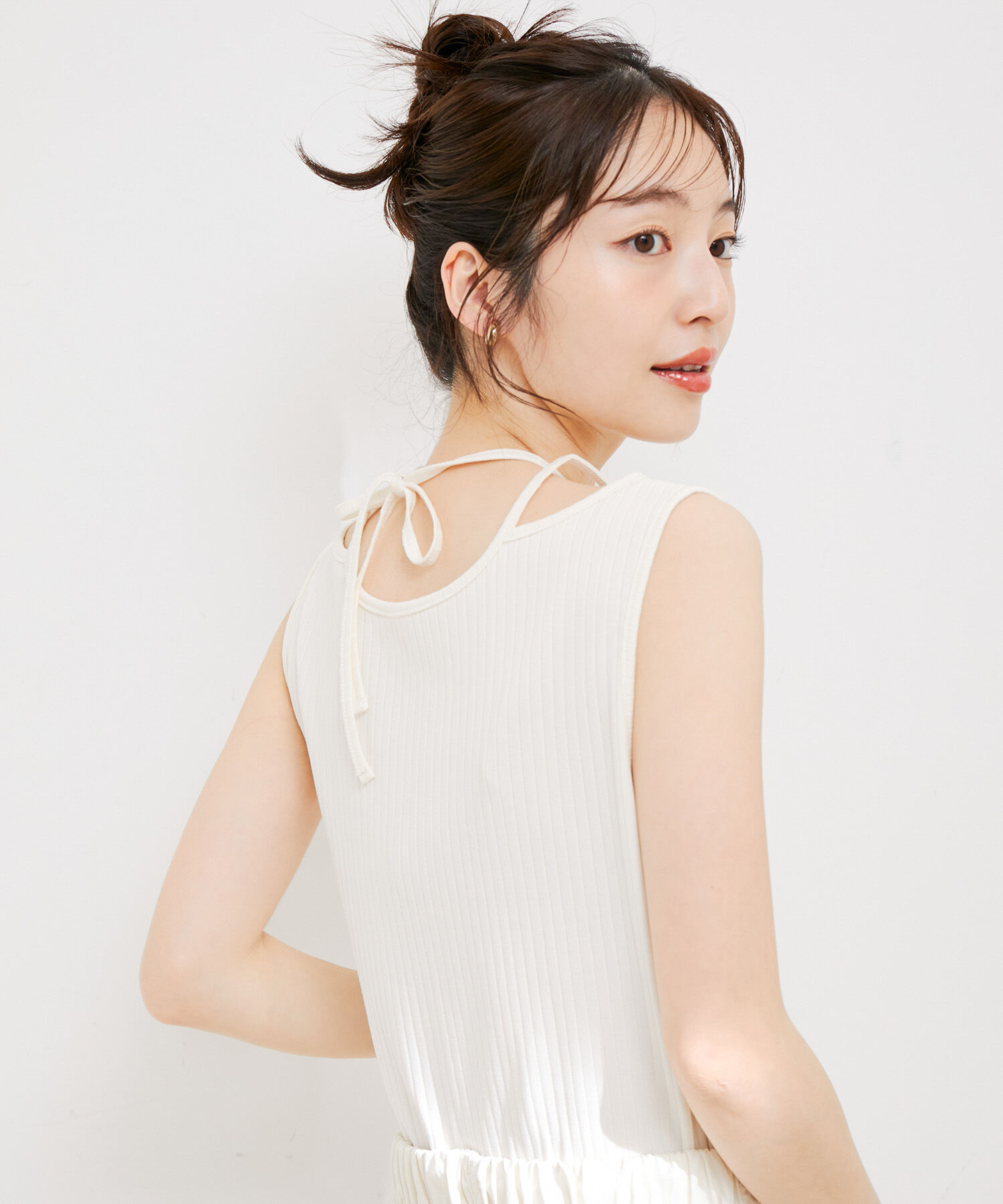 VIS「ネックストラップテレコリブタンクトップ」|タンクトップ|