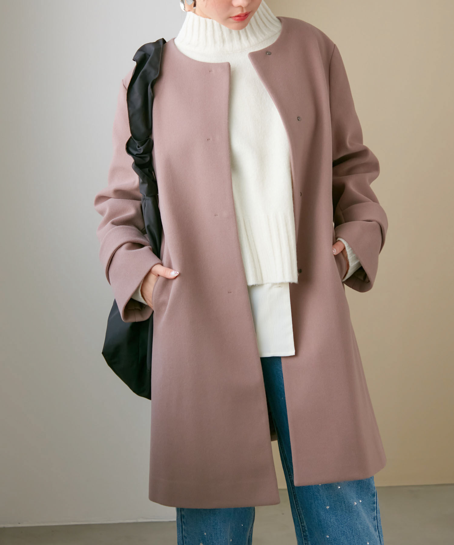 VIS「【静電気防止】【2WAY】フード取り外しジャージメルトンコート」|その他|ブラウン系(23)