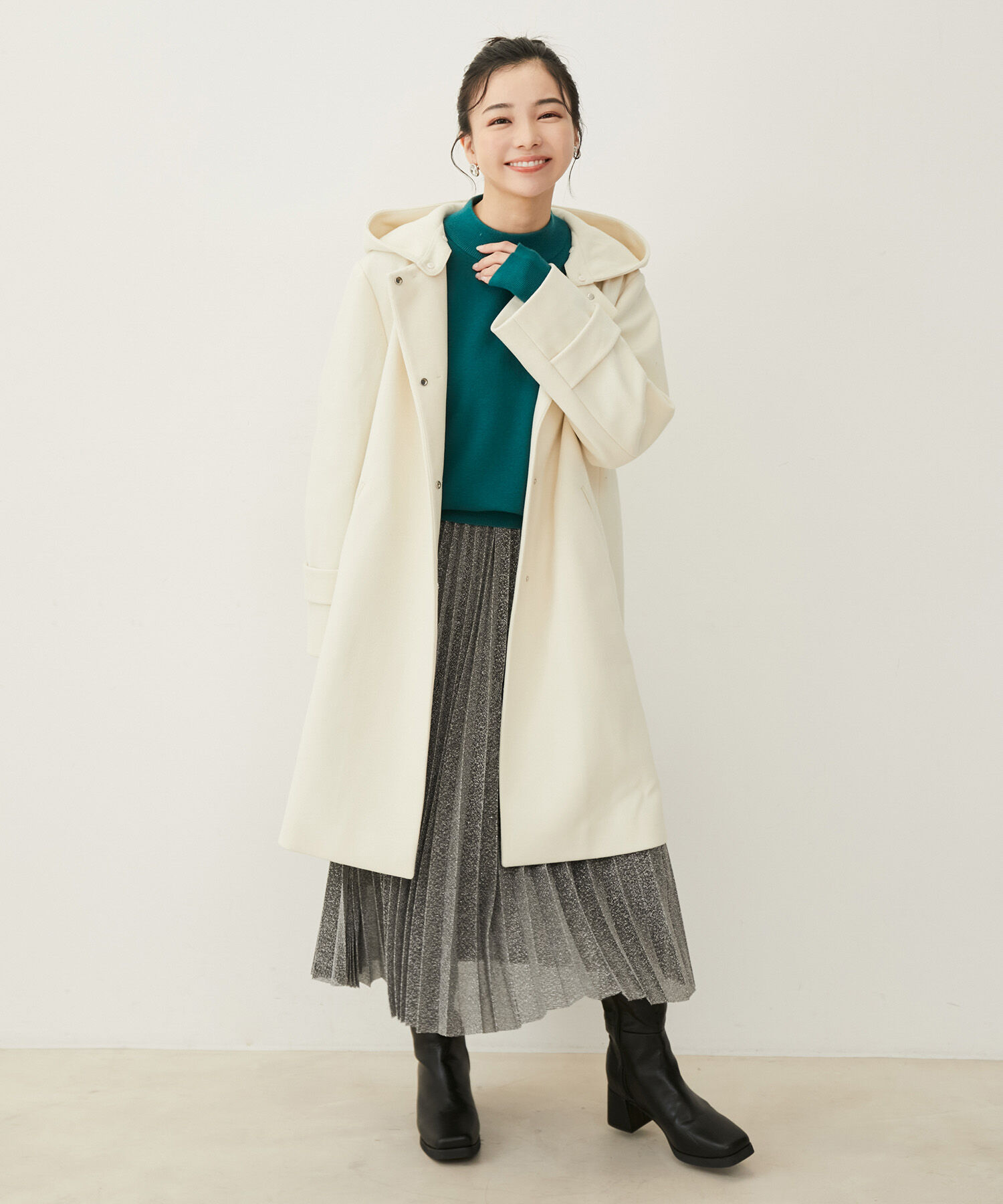 VIS「【静電気防止】【2WAY】フード取り外しジャージメルトンコート」|その他|