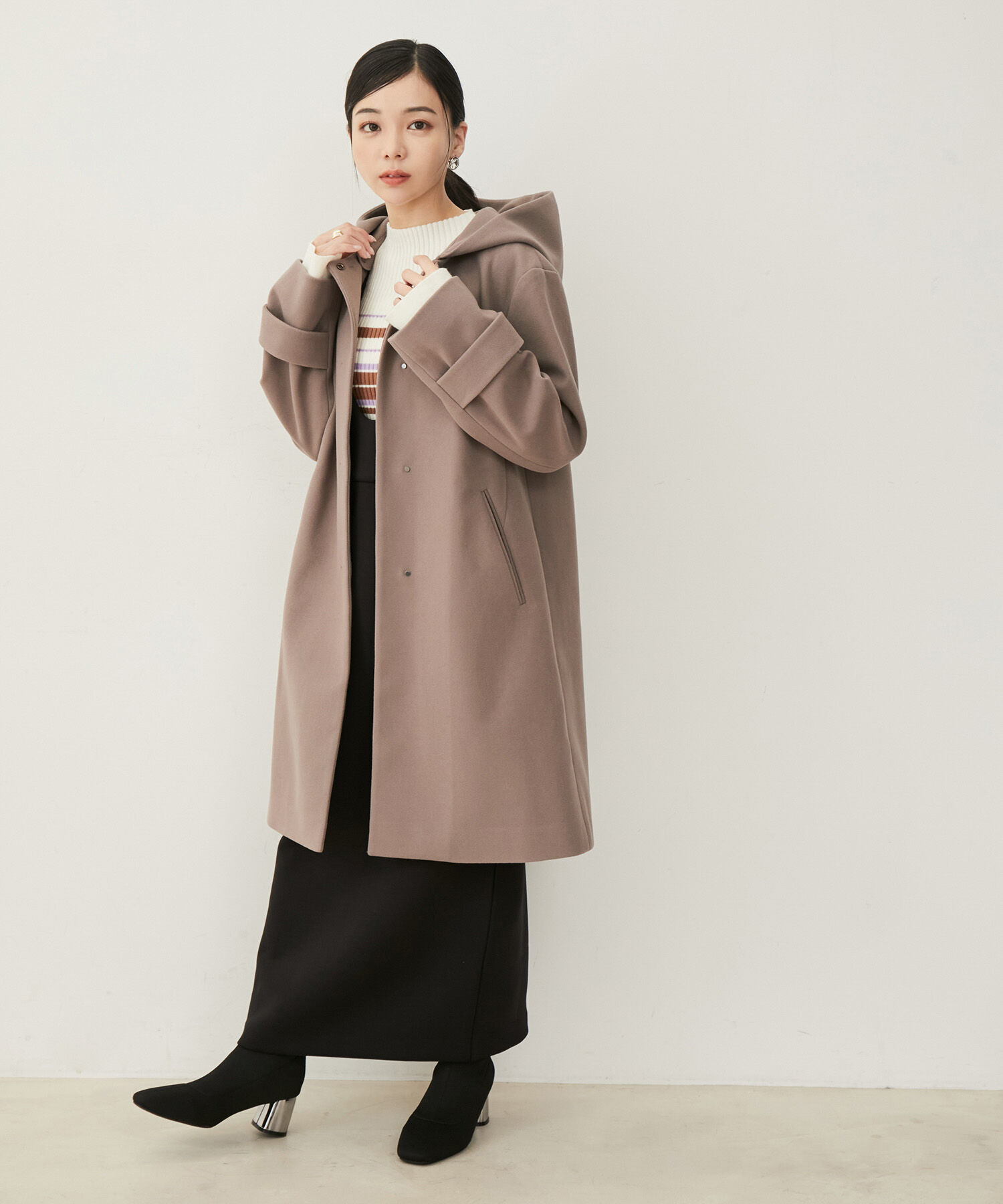 VIS「【静電気防止】【2WAY】フード取り外しジャージメルトンコート」|その他|