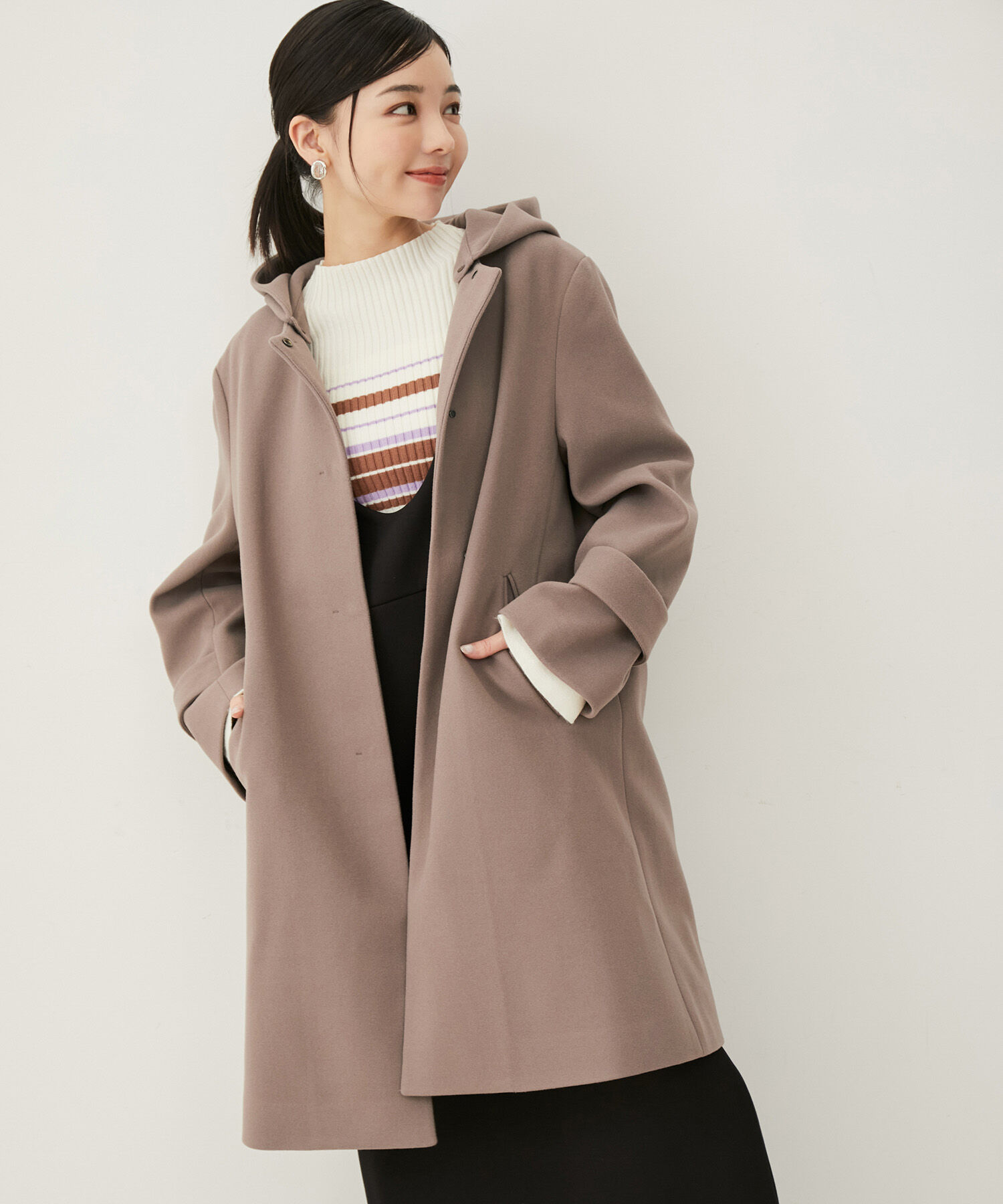 VIS「【静電気防止】【2WAY】フード取り外しジャージメルトンコート」|その他|