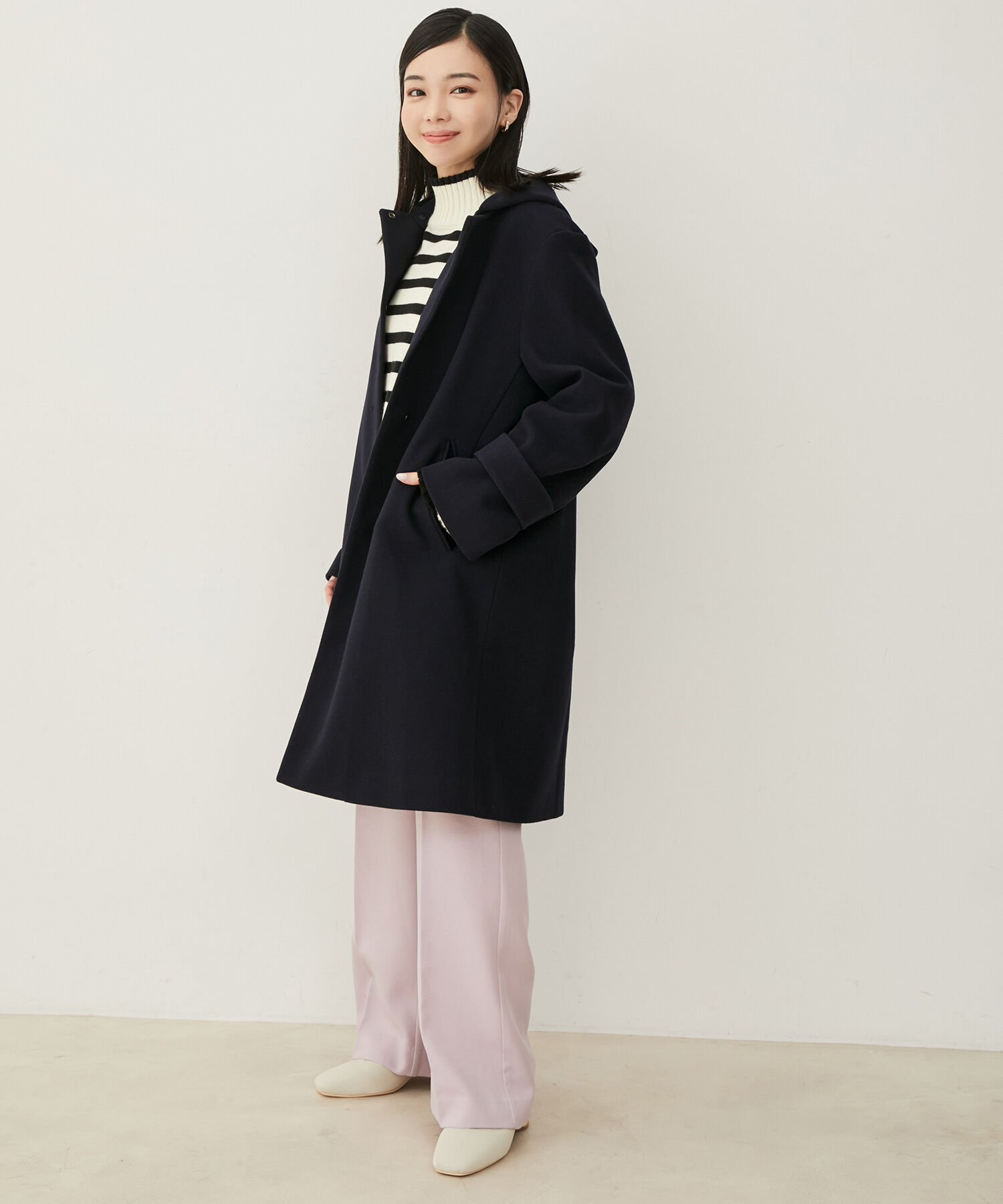 VIS「【静電気防止】【2WAY】フード取り外しジャージメルトンコート」|その他|