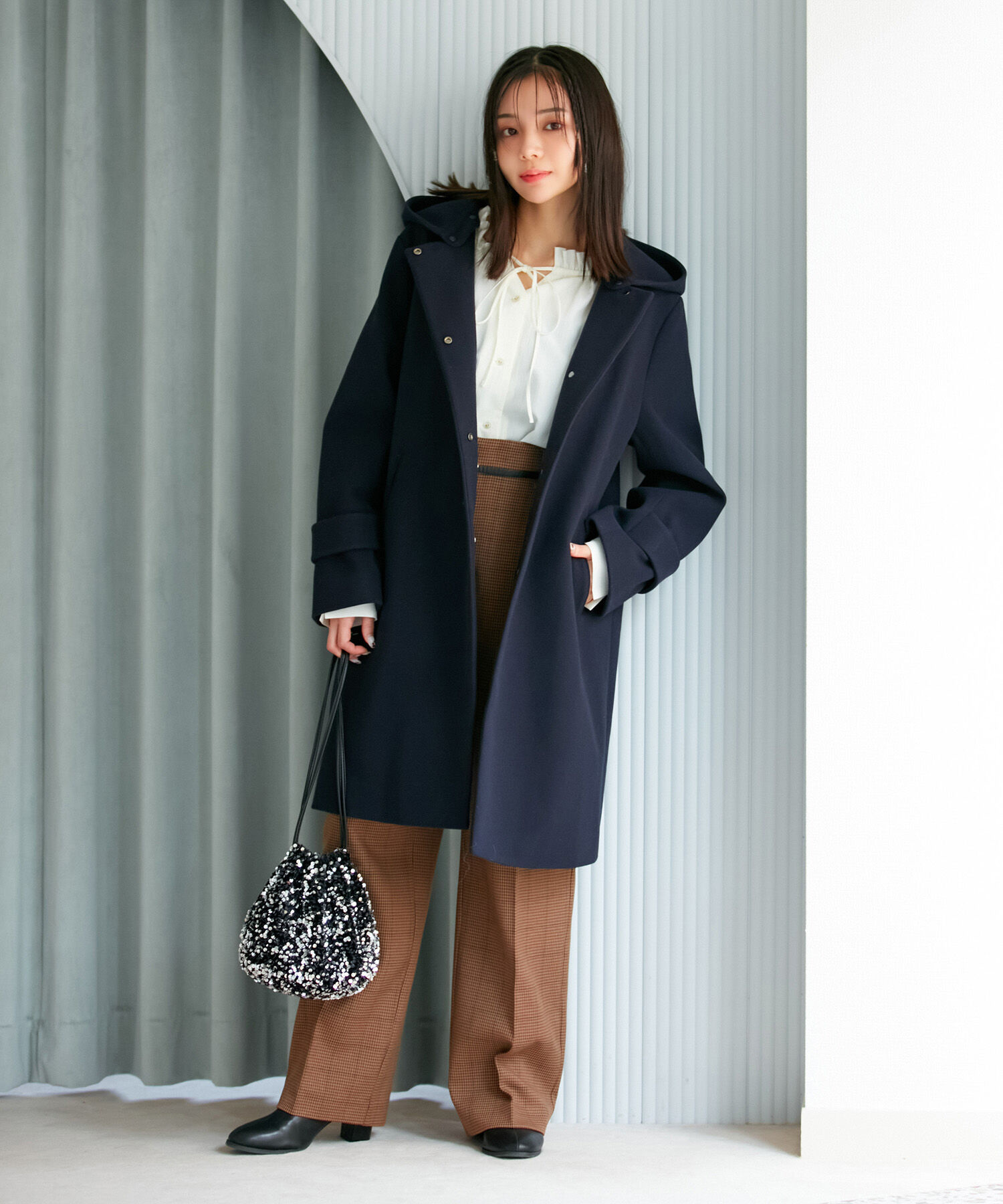 VIS「【静電気防止】【2WAY】フード取り外しジャージメルトンコート」|その他|