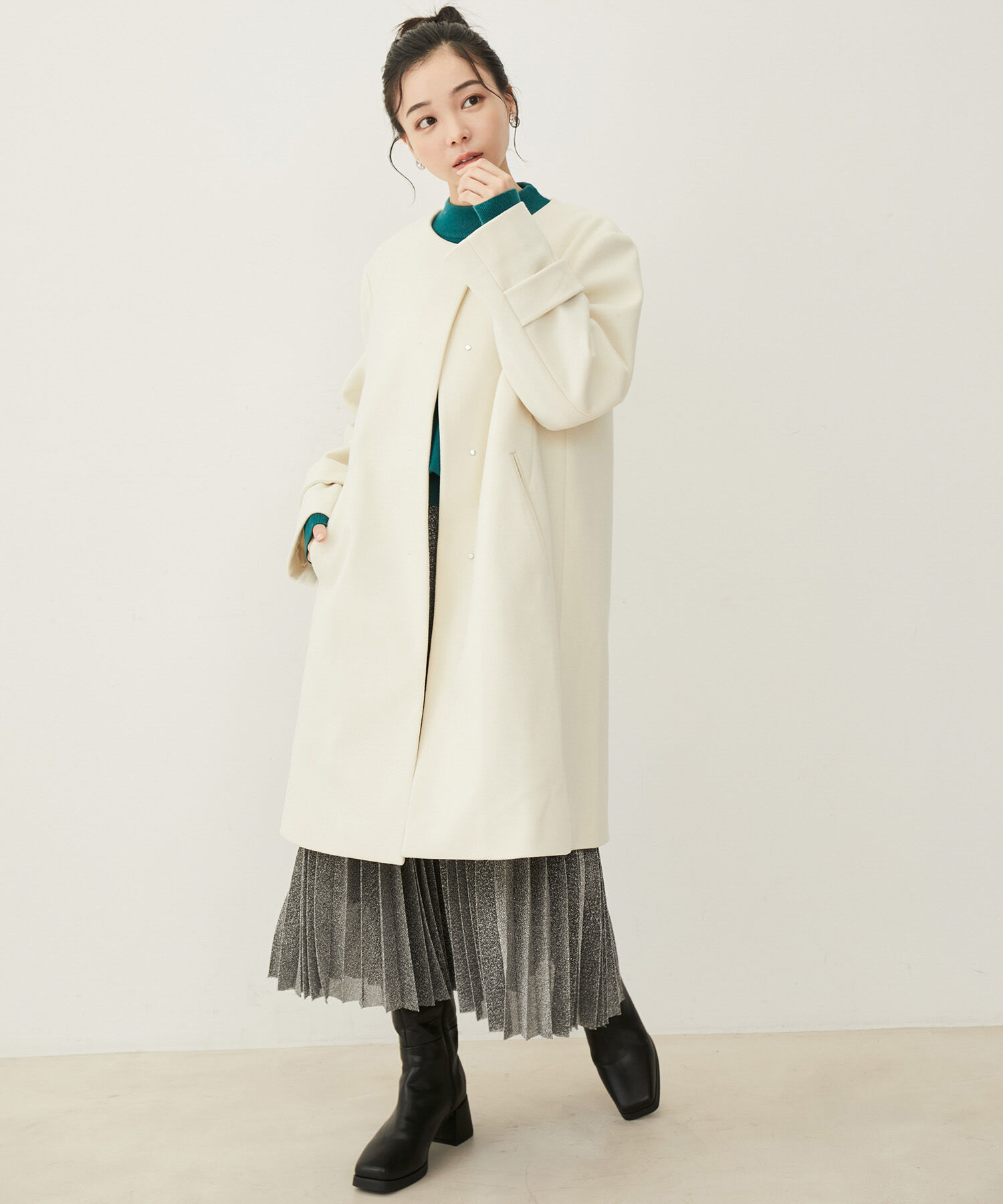 VIS「【静電気防止】【2WAY】フード取り外しジャージメルトンコート」|その他|