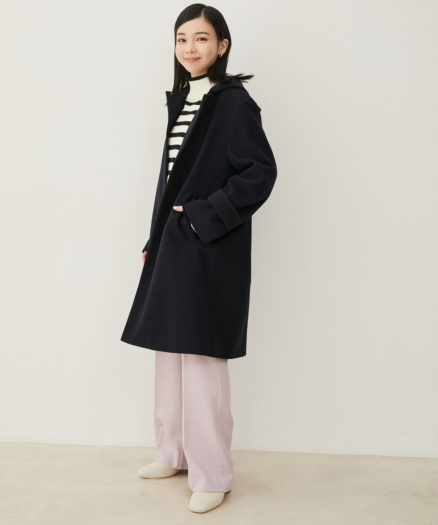 VIS「【静電気防止】【2WAY】フード取り外しジャージメルトンコート」|その他|