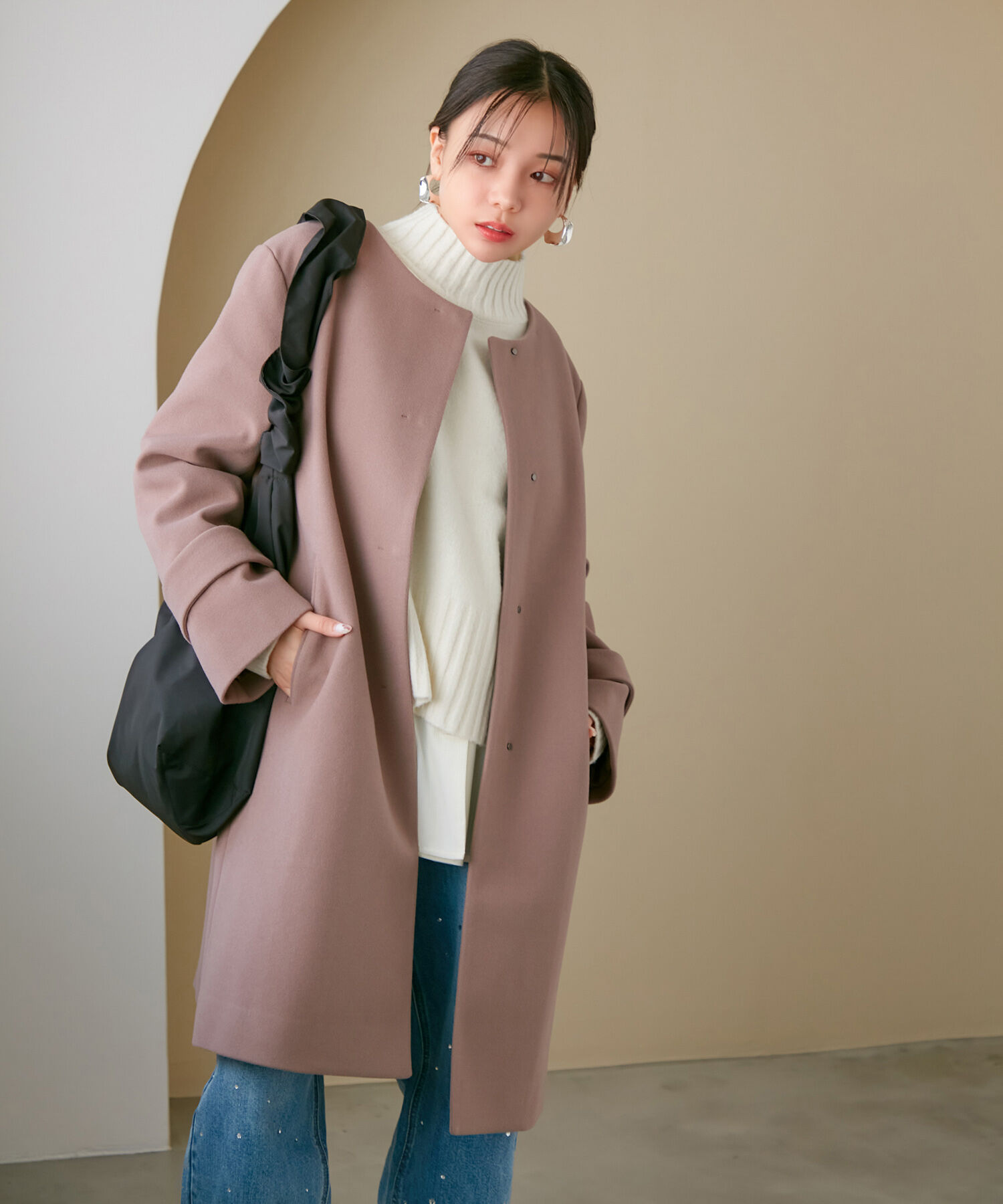 VIS「【静電気防止】【2WAY】フード取り外しジャージメルトンコート」|その他|